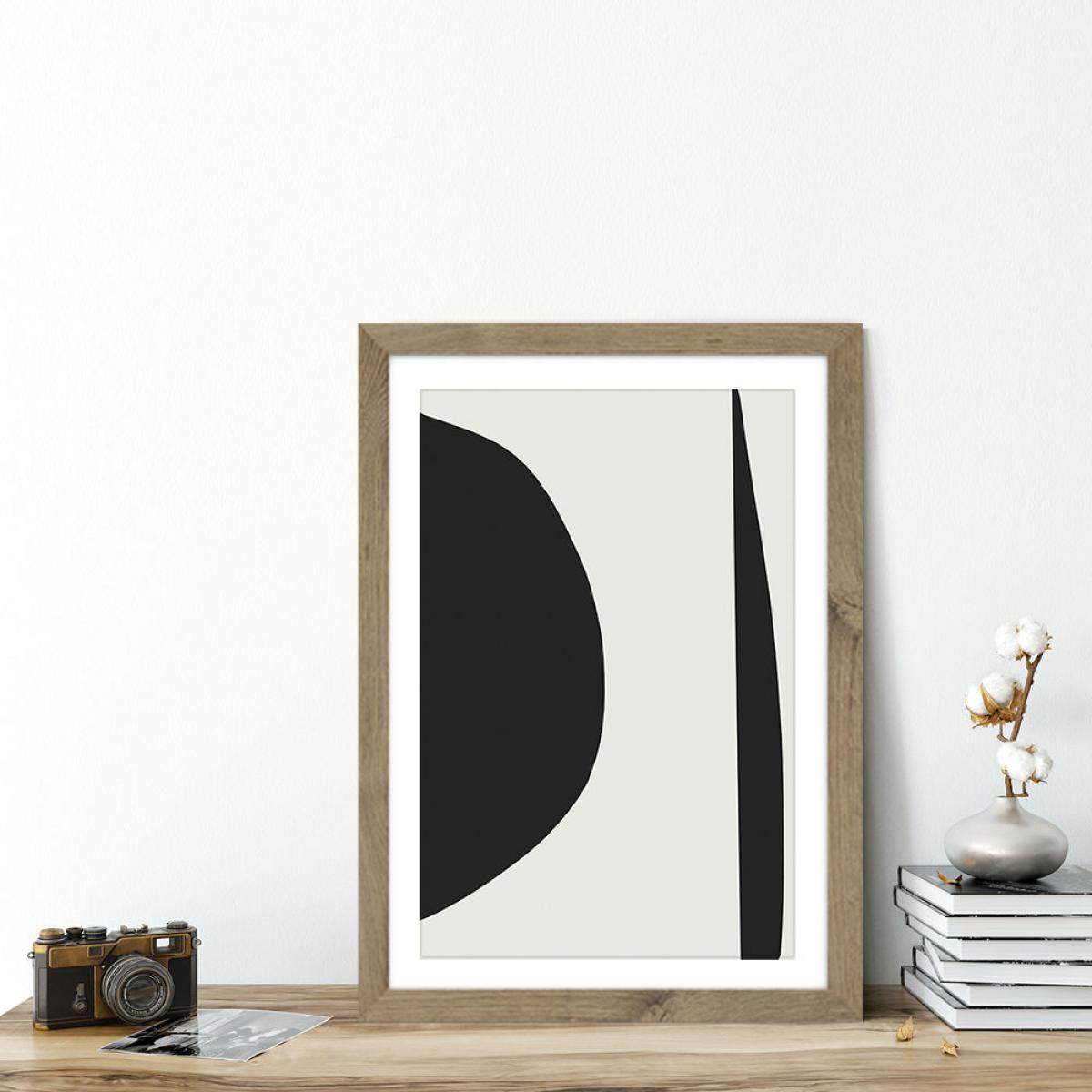 Minimal Black I Art Print Oak Frame – image 4