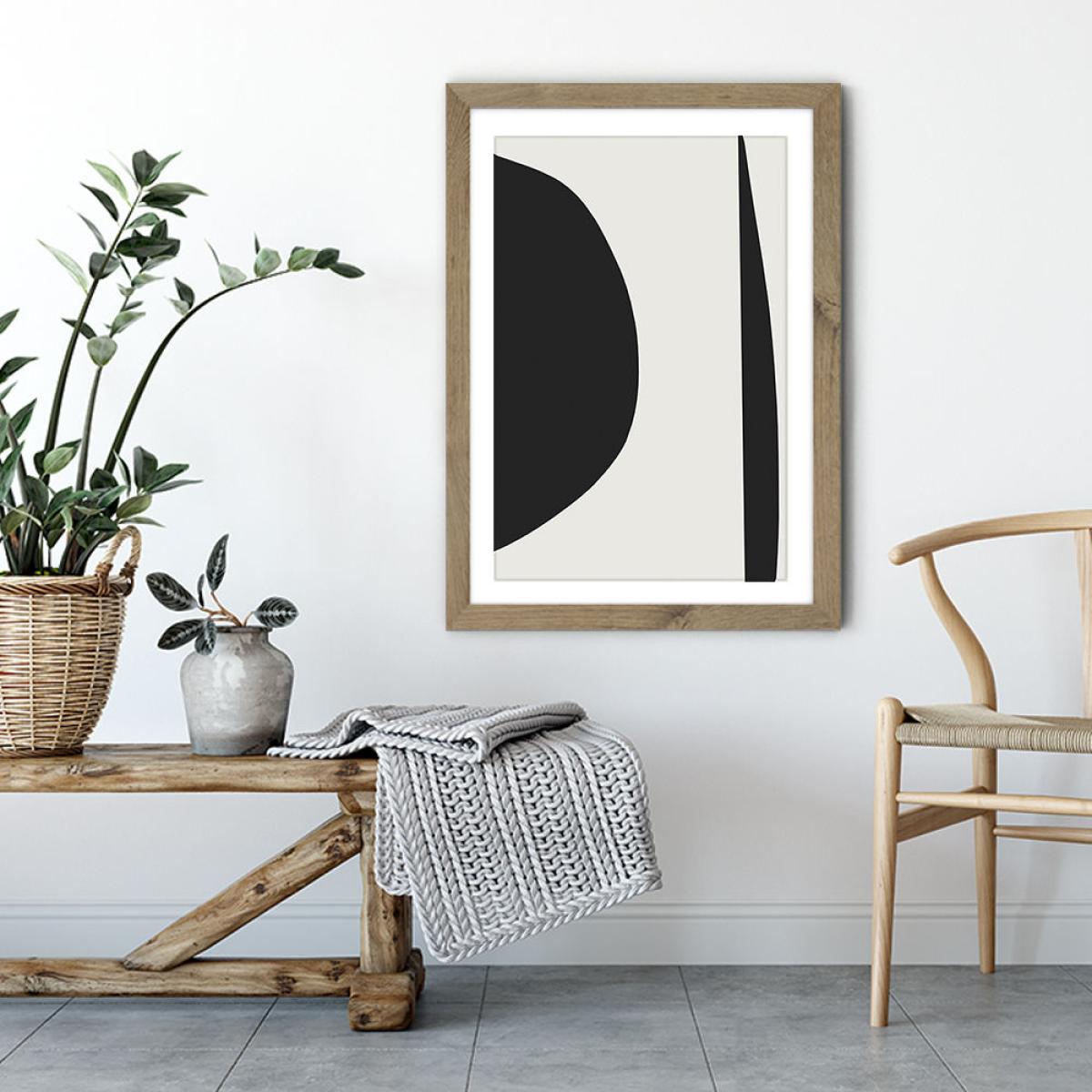 Minimal Black I Art Print Oak Frame – image 5