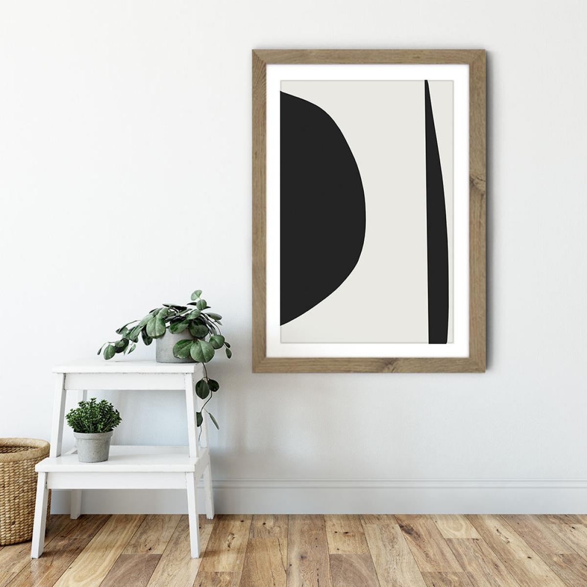 Minimal Black I Art Print Oak Frame – image 6