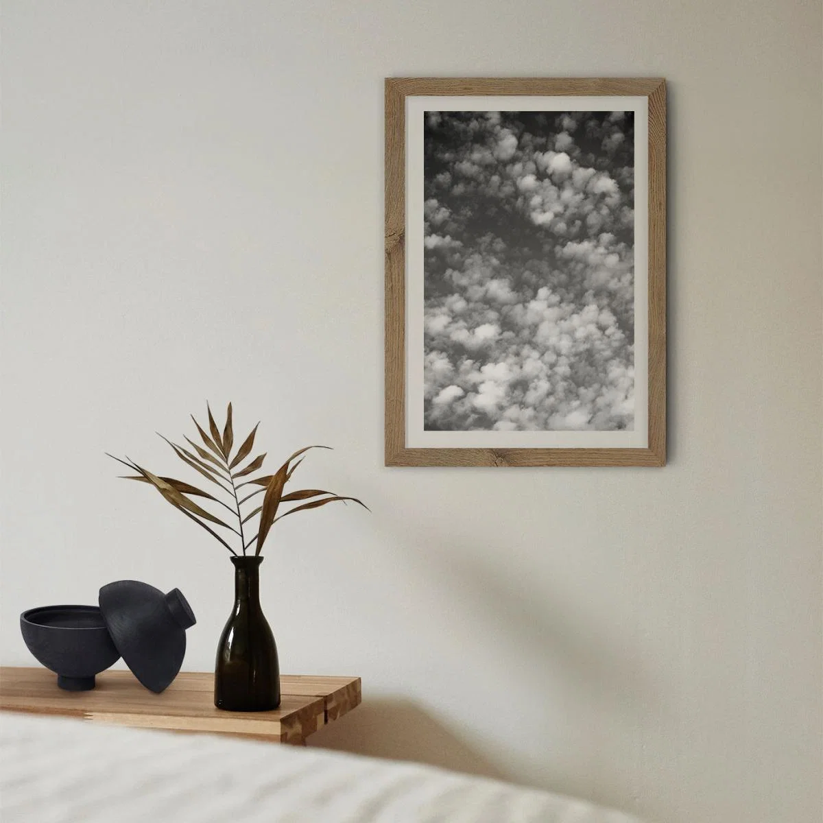 Sky Clouds and Counting Sheep Art Print Oak Frame – image 11