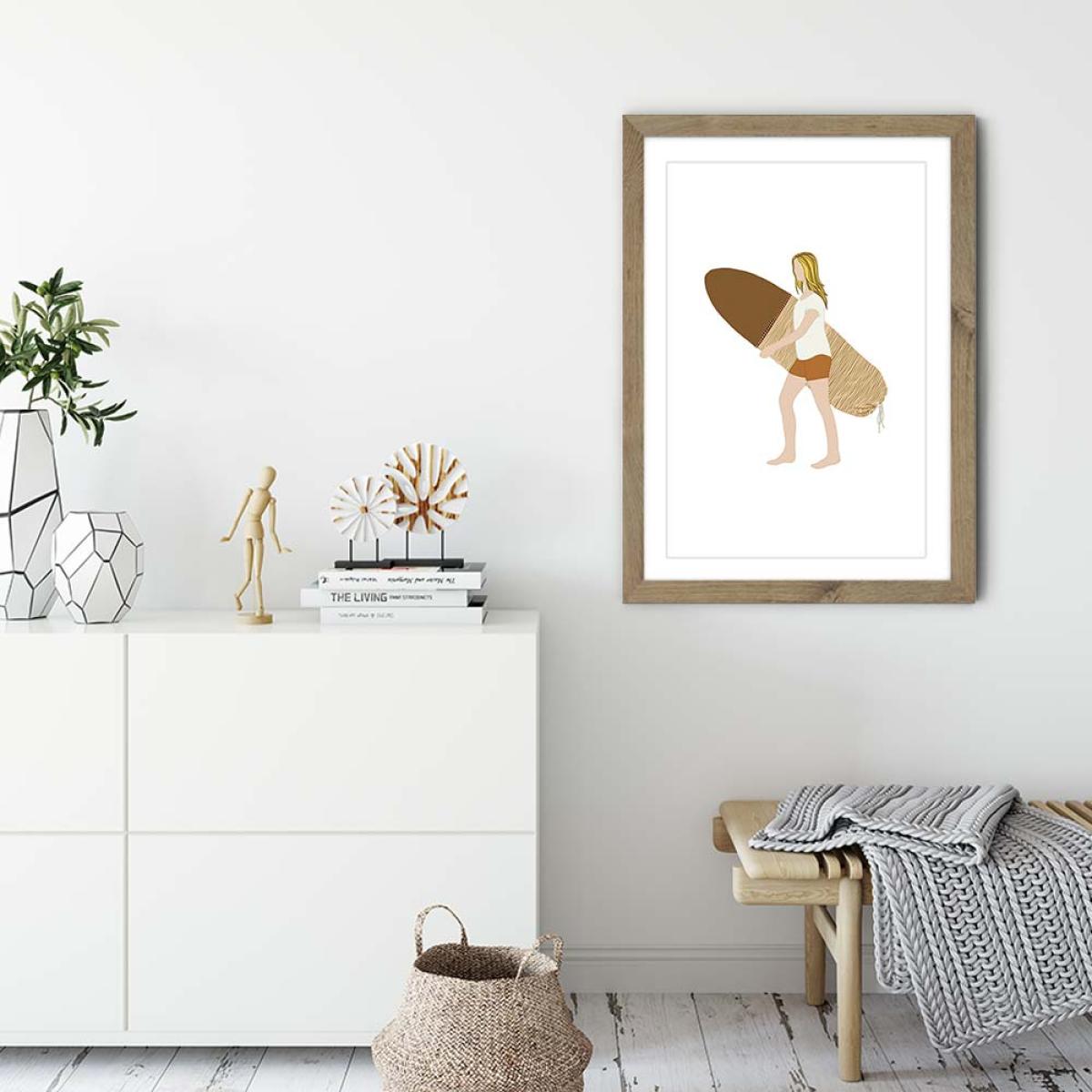 Mellow Leaves Art Print Oak Frame – image 3