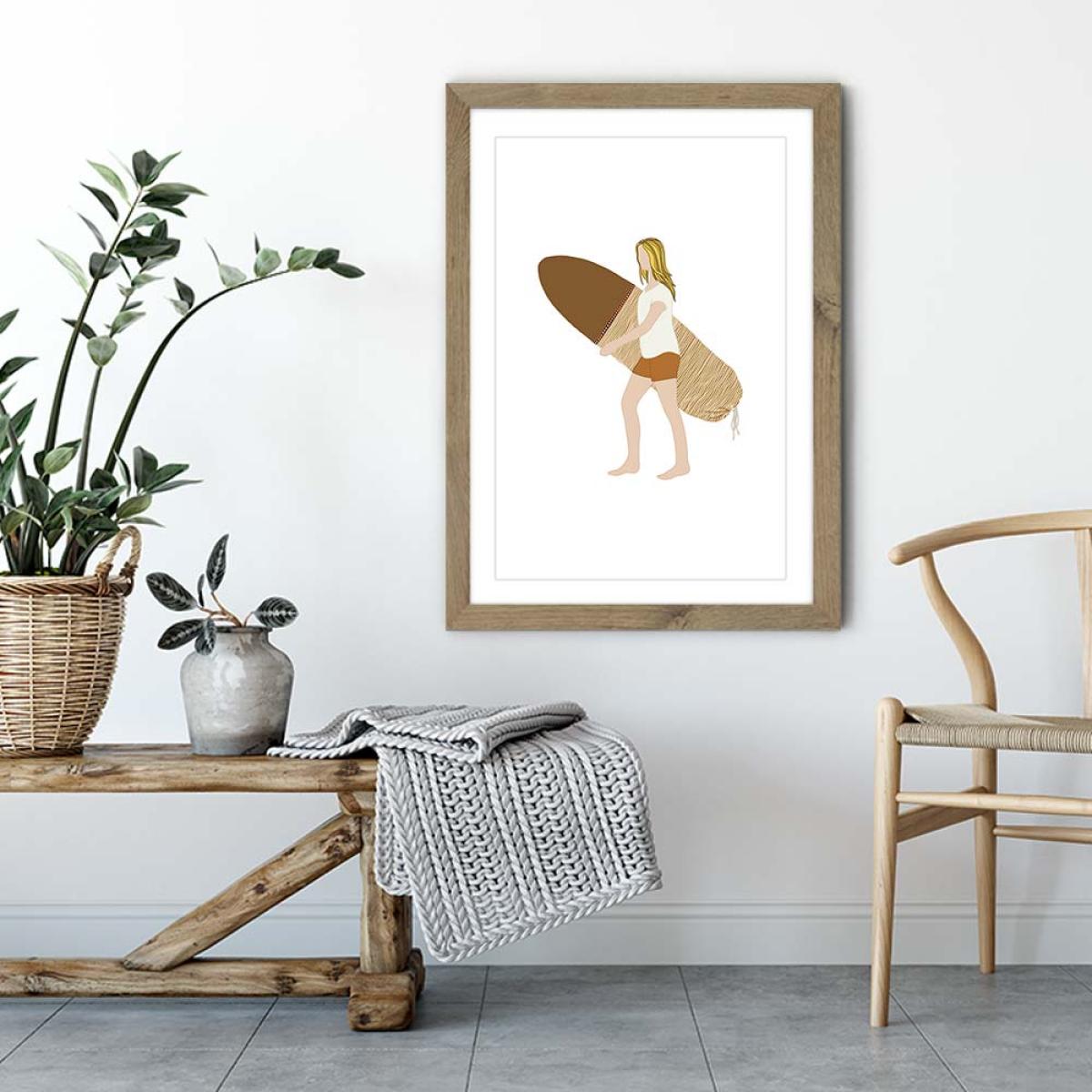 Mellow Leaves Art Print Oak Frame – image 4