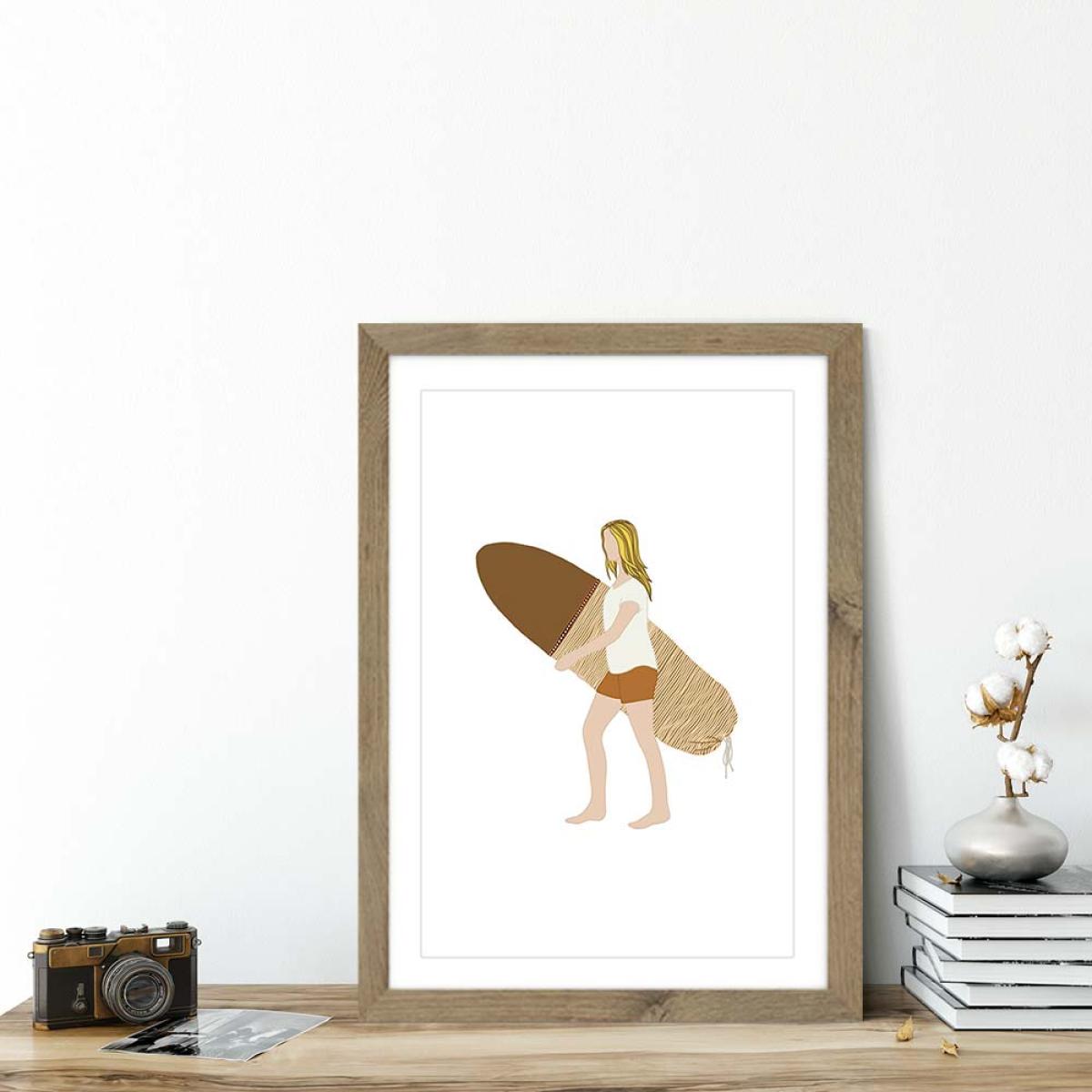 Mellow Leaves Art Print Oak Frame – image 5
