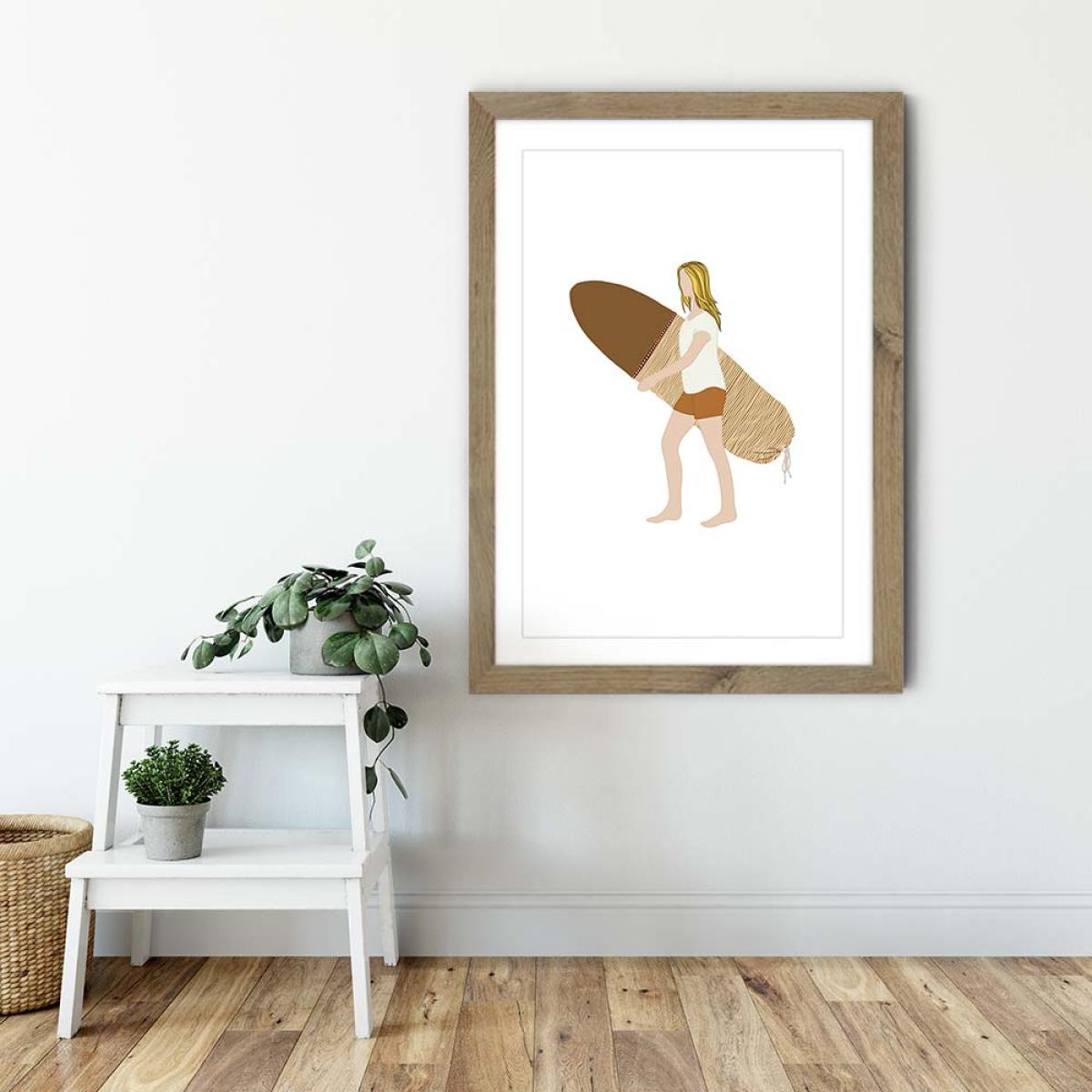 Mellow Leaves Art Print Oak Frame – image 6
