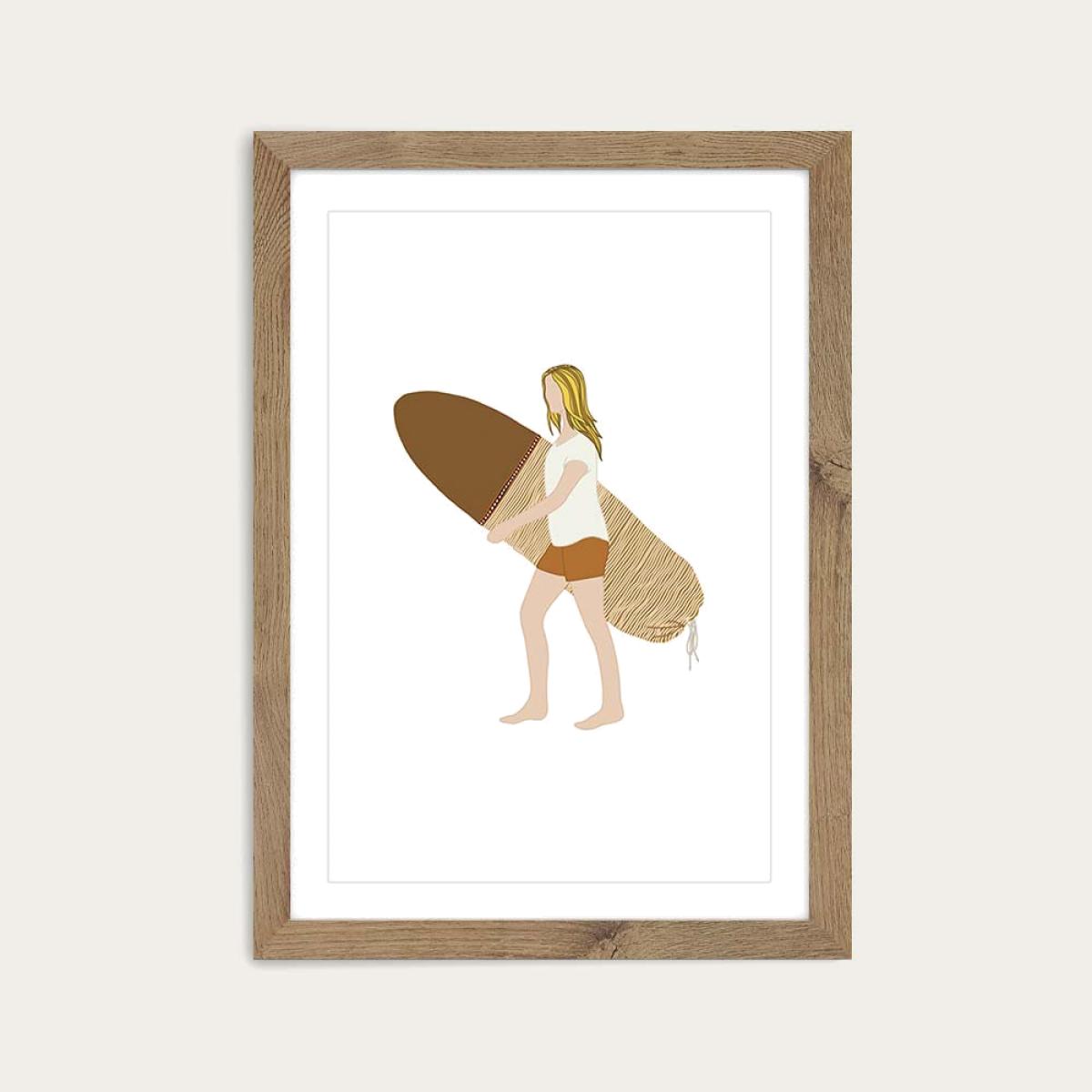 Mellow Leaves Art Print Oak Frame – image 1
