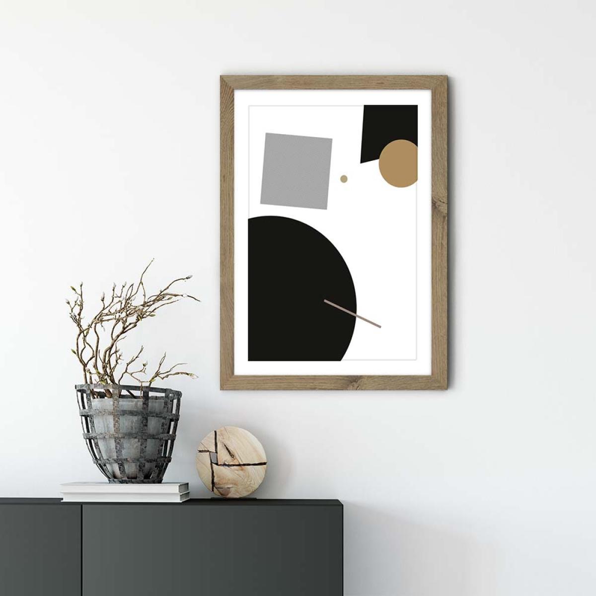 Minimal Geo 2 Art Print Oak Frame – image 2