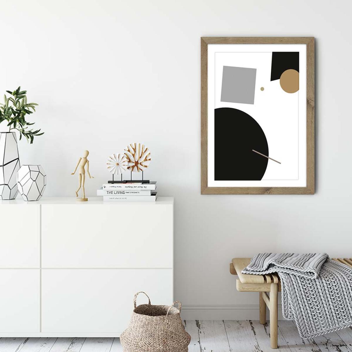 Minimal Geo 2 Art Print Oak Frame – image 3