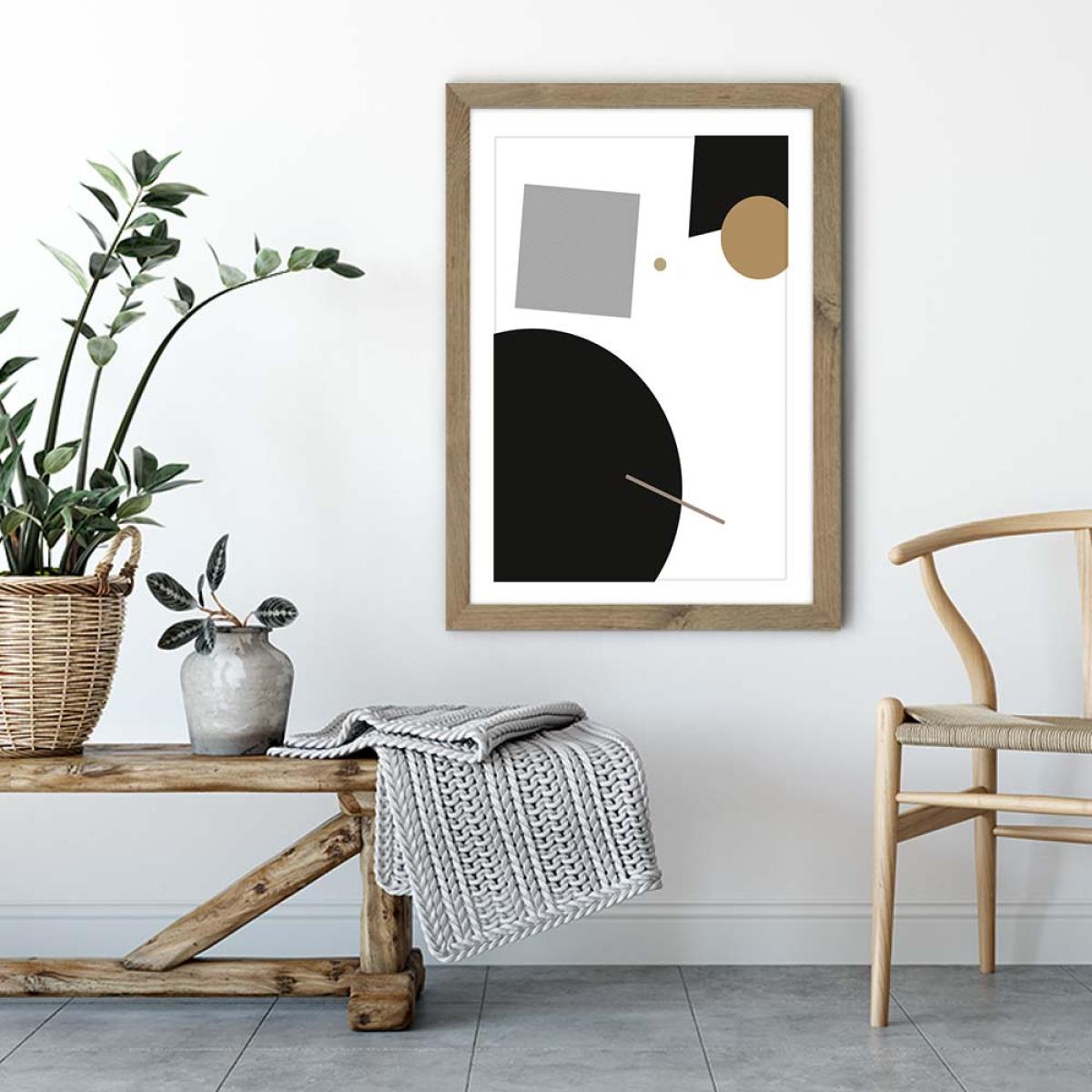 Minimal Geo 2 Art Print Oak Frame – image 4