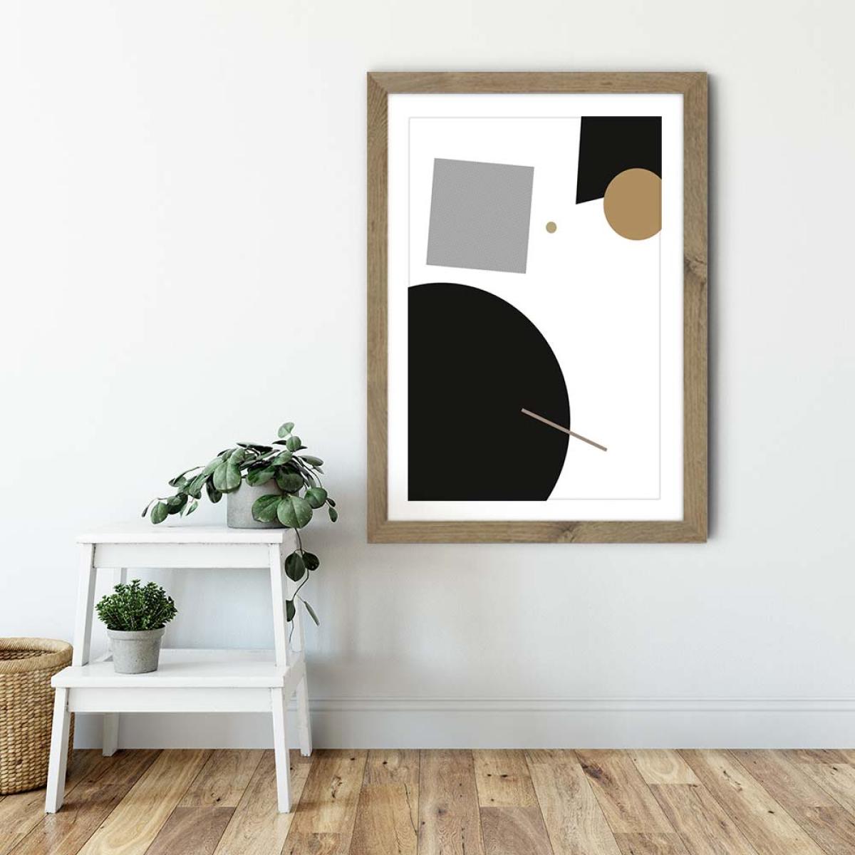 Minimal Geo 2 Art Print Oak Frame – image 6
