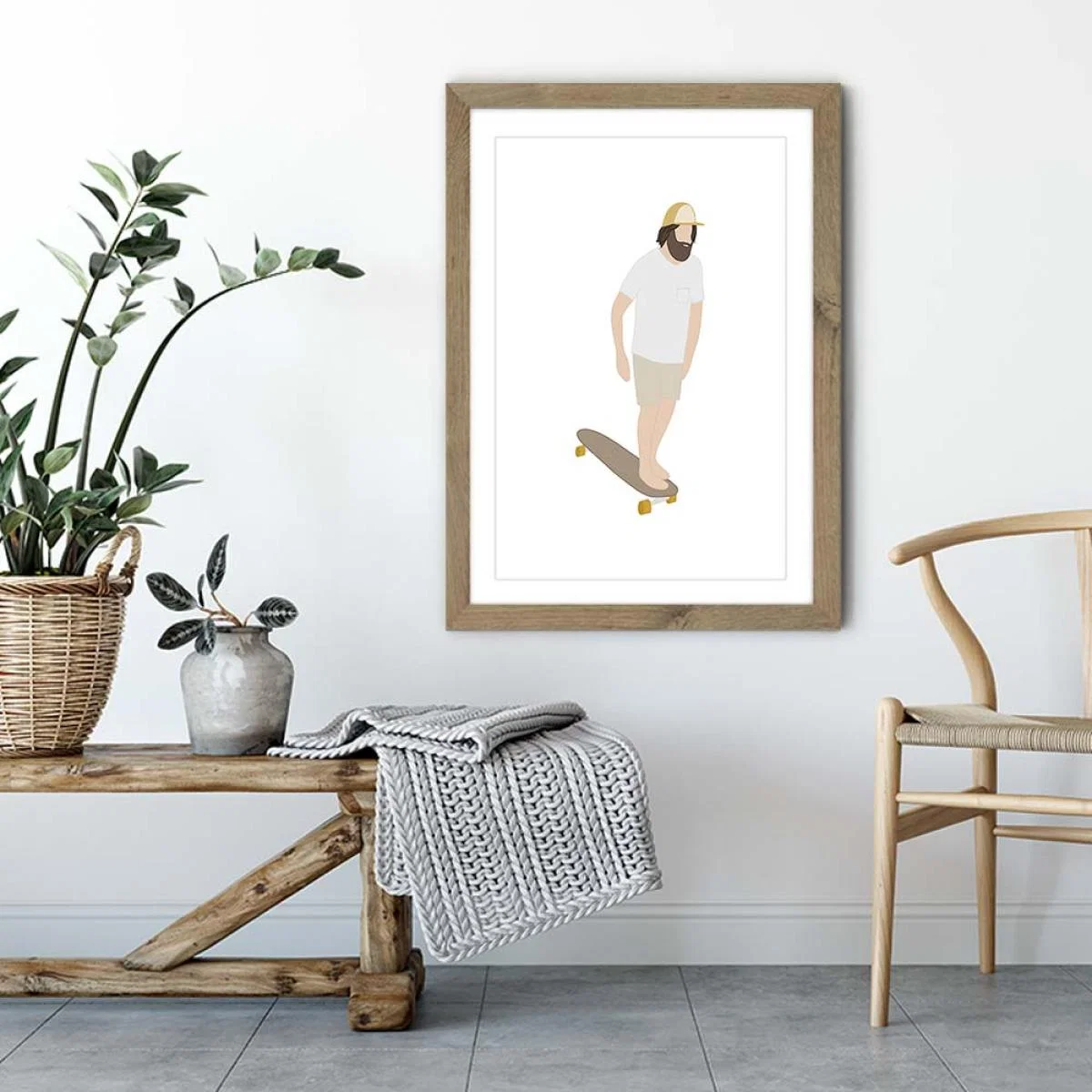 Toes Art Print Oak Frame – image 4