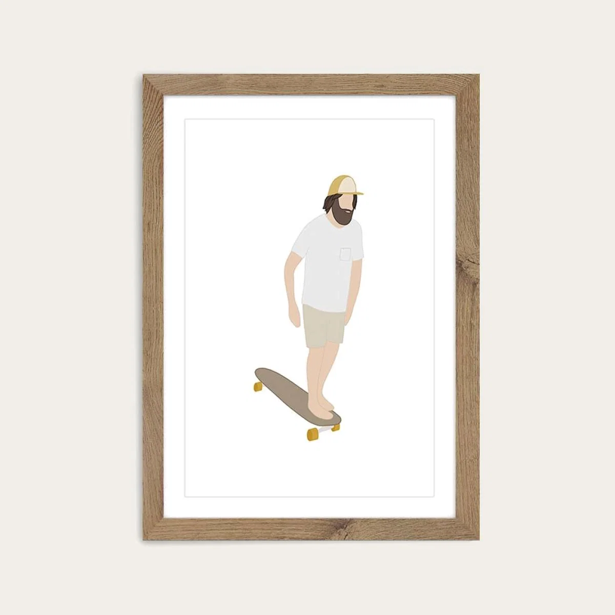 Toes Art Print Oak Frame – image 1