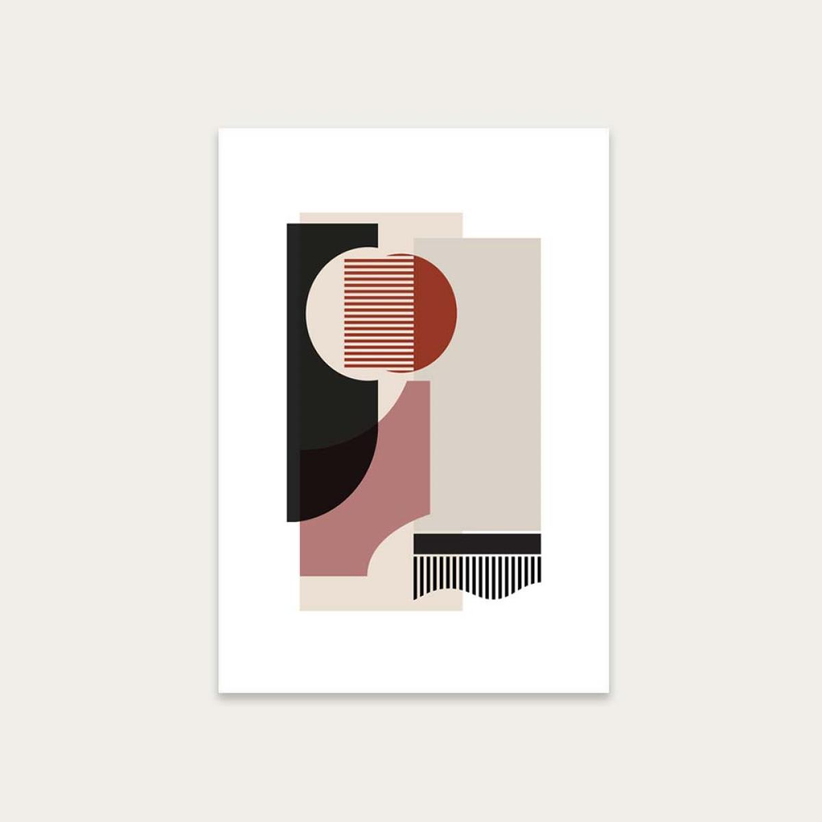 Unframed Rose Grey & Brown Art Print – image 1