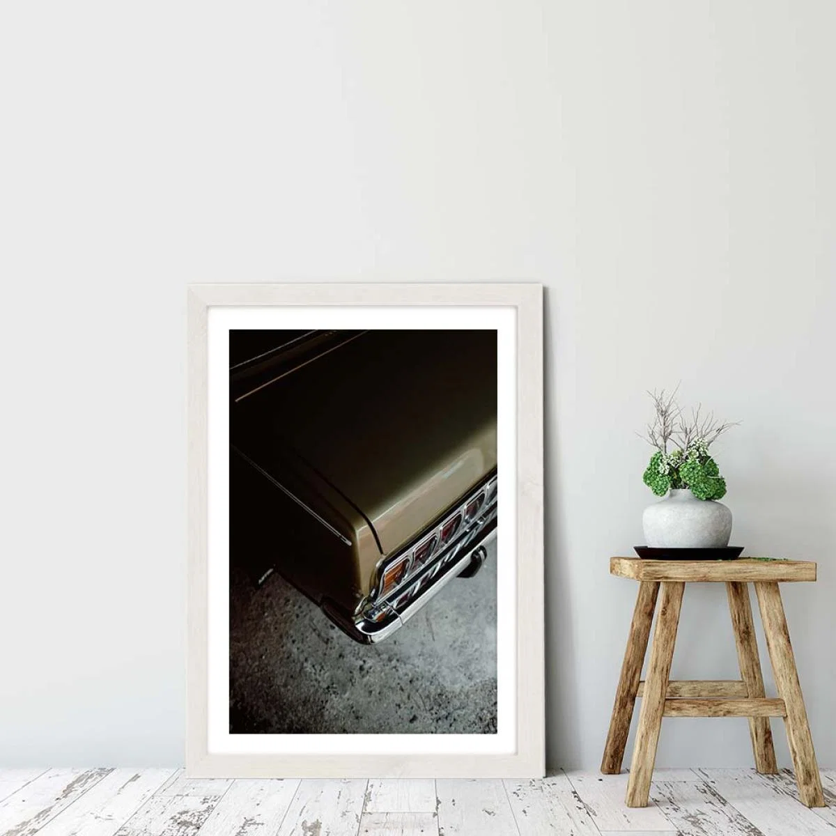 Green Car Art Print White Frame – image 6
