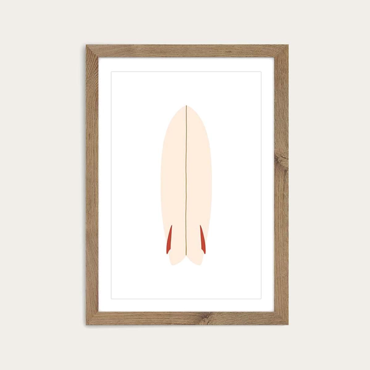Fish Art Print Oak Frame – image 1