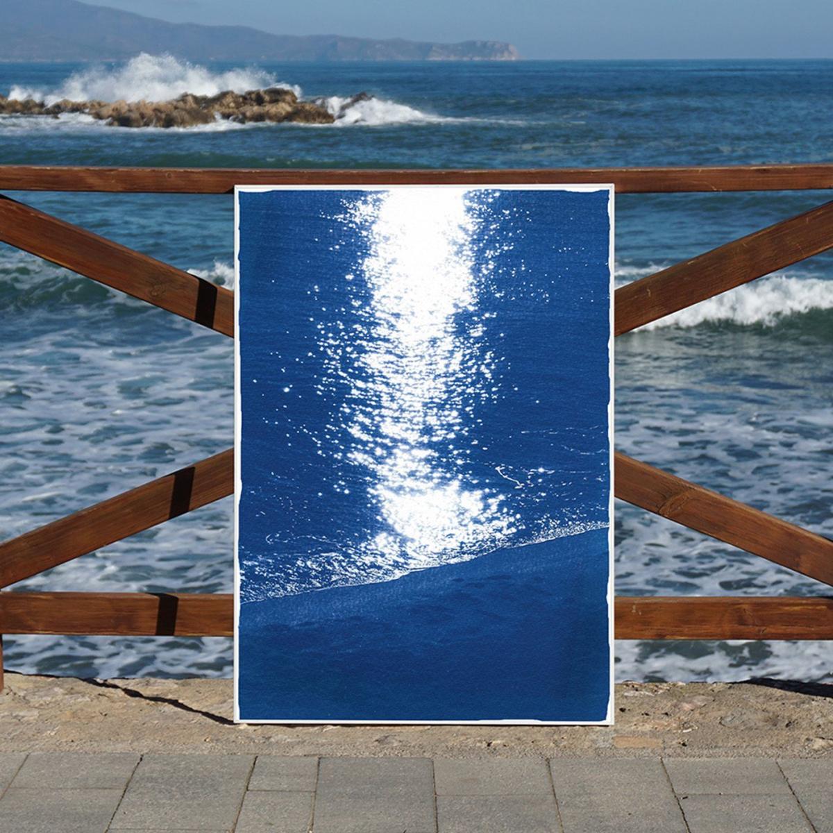 Abstract Cloudy Ovals Handmade Cyanotype Art Print – image 5