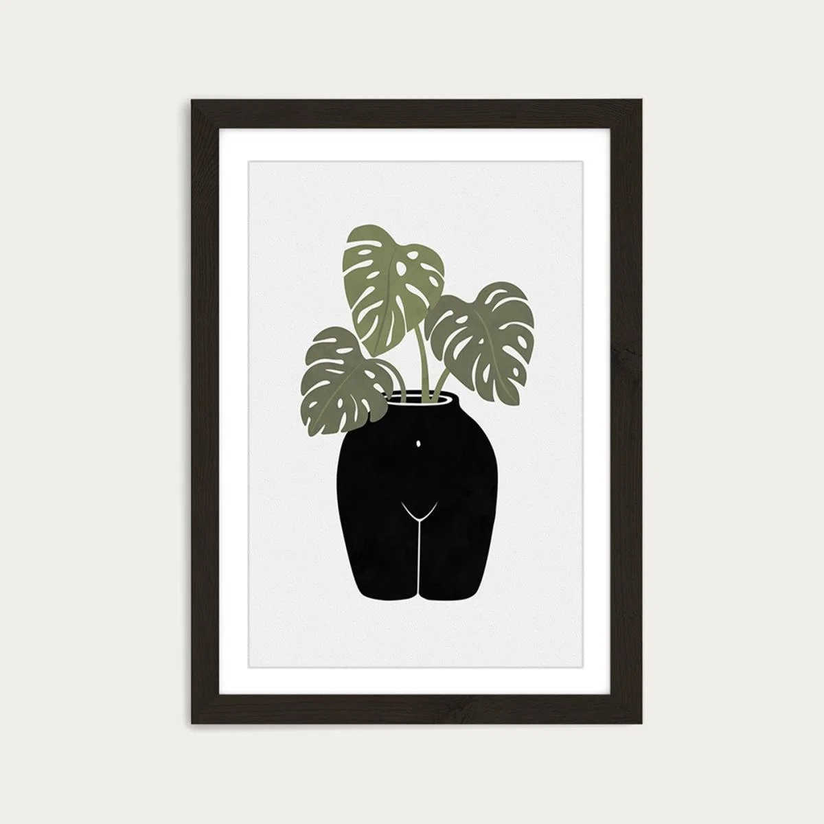 Body Tanical Vase Art Print Black Frame