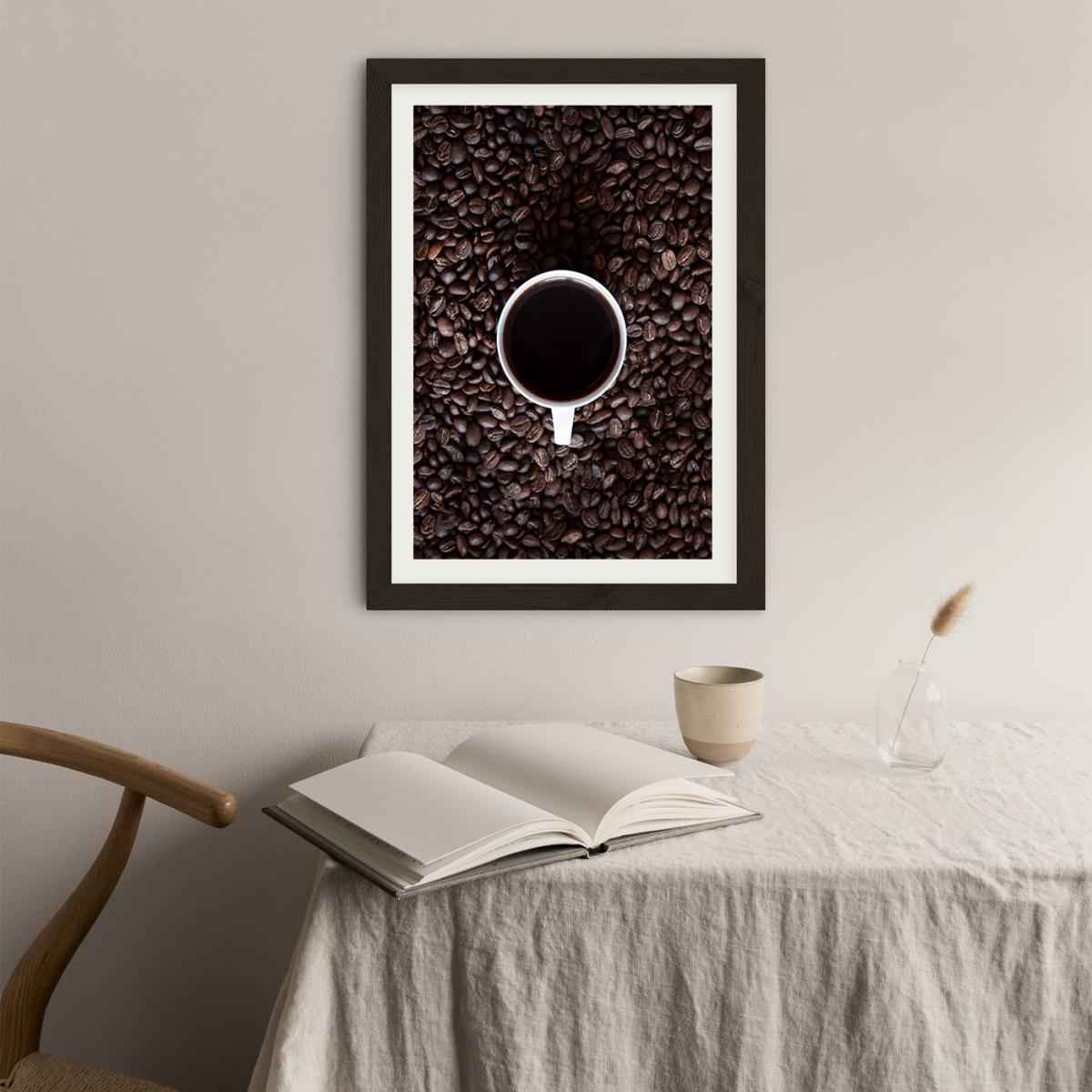 Black Coffee Please Wake Me Up Art Print Black Frame – image 4