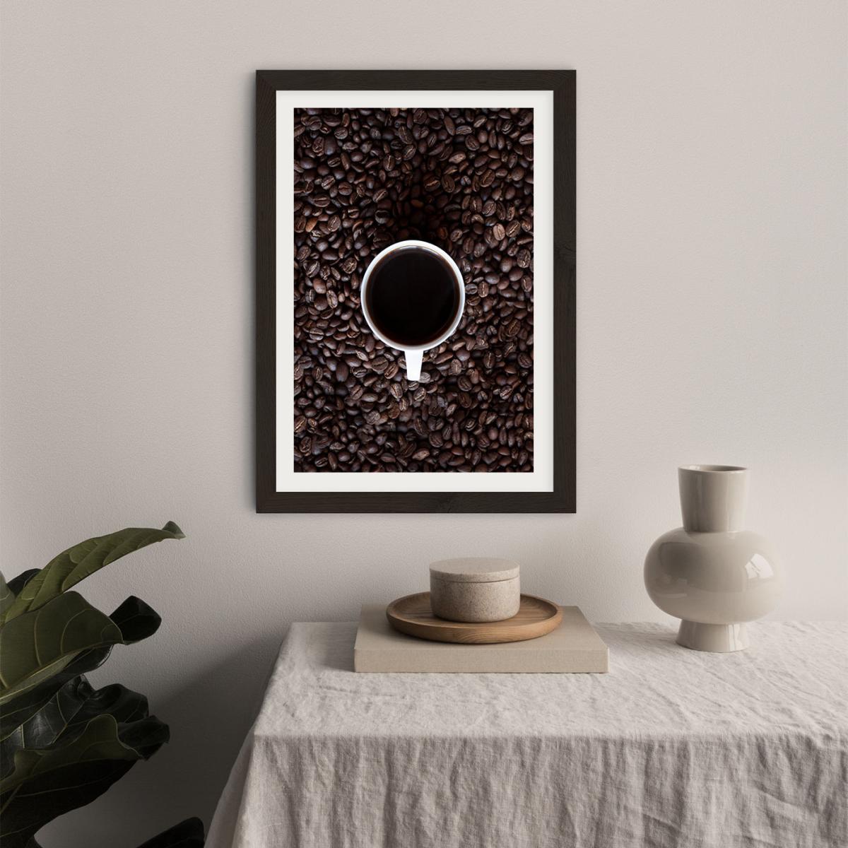Black Coffee Please Wake Me Up Art Print Black Frame – image 5