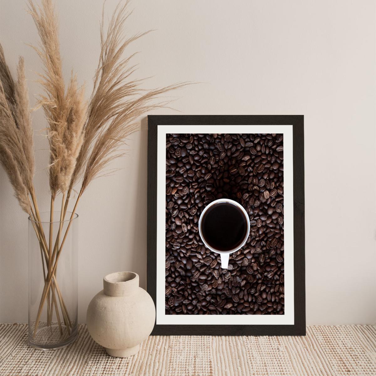 Black Coffee Please Wake Me Up Art Print Black Frame – image 6