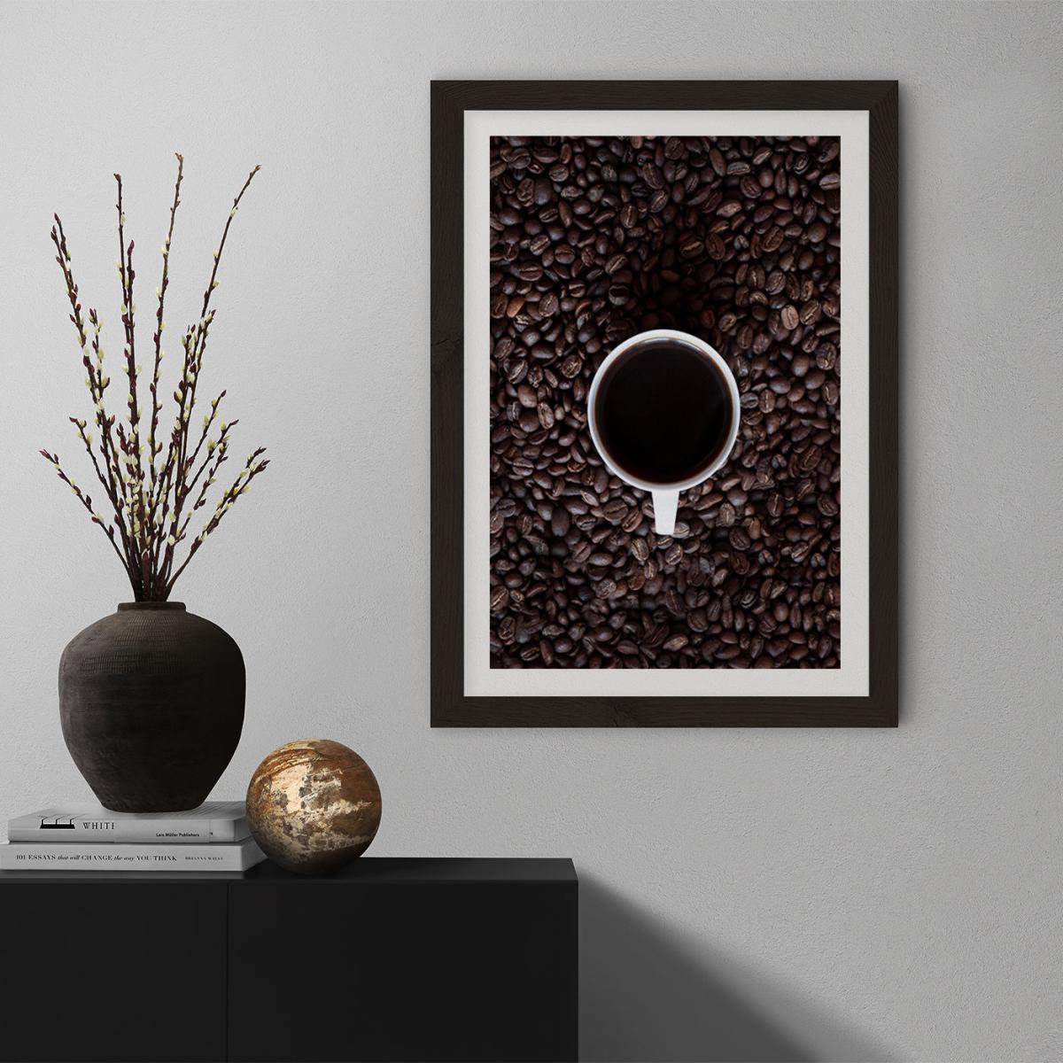 Black Coffee Please Wake Me Up Art Print Black Frame – image 7