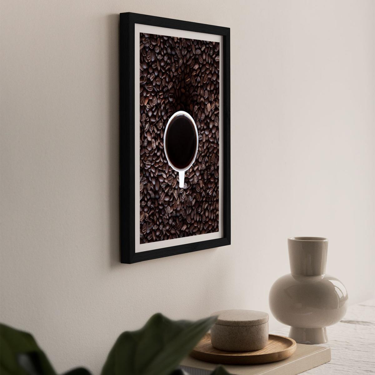 Black Coffee Please Wake Me Up Art Print Black Frame – image 8
