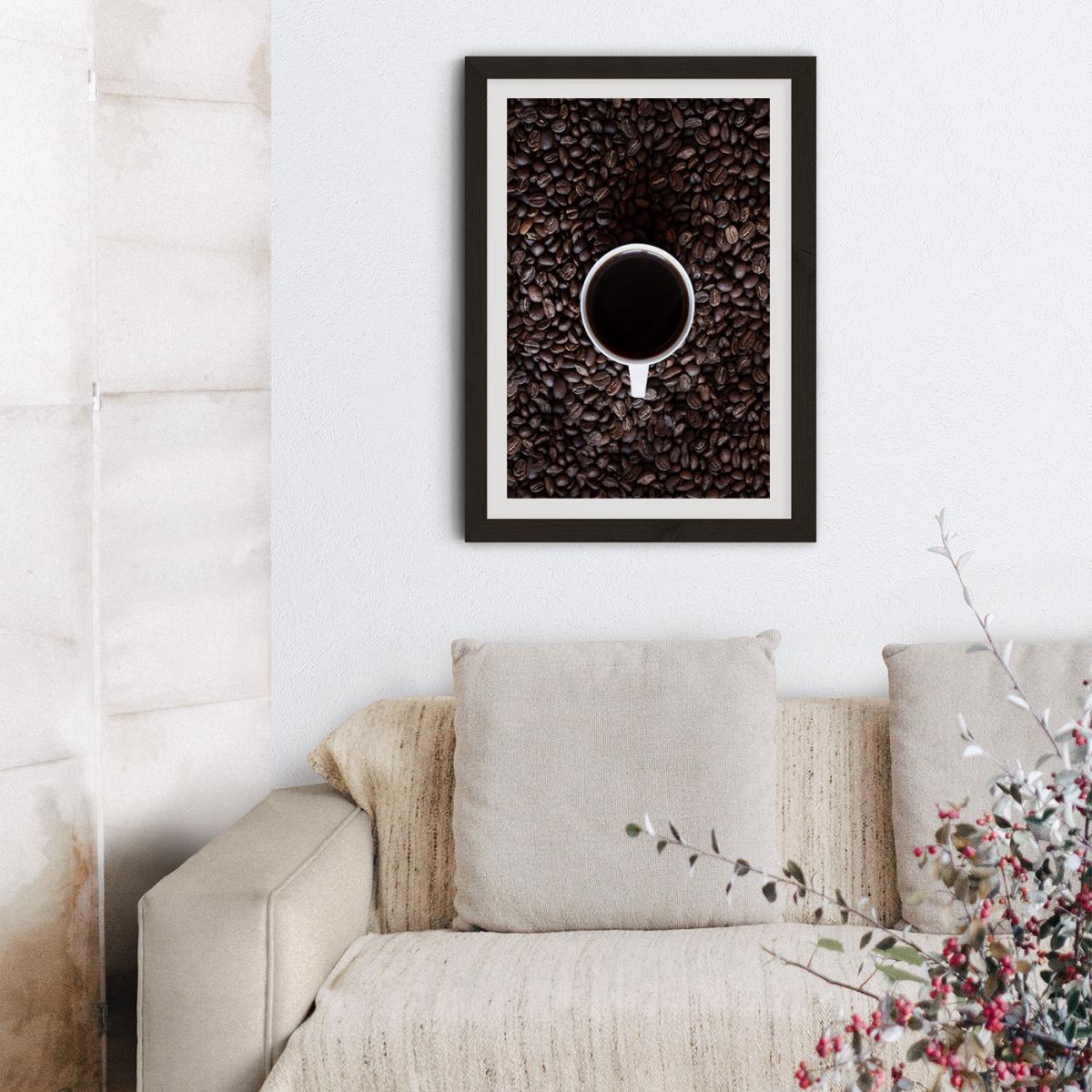 Black Coffee Please Wake Me Up Art Print Black Frame – image 10
