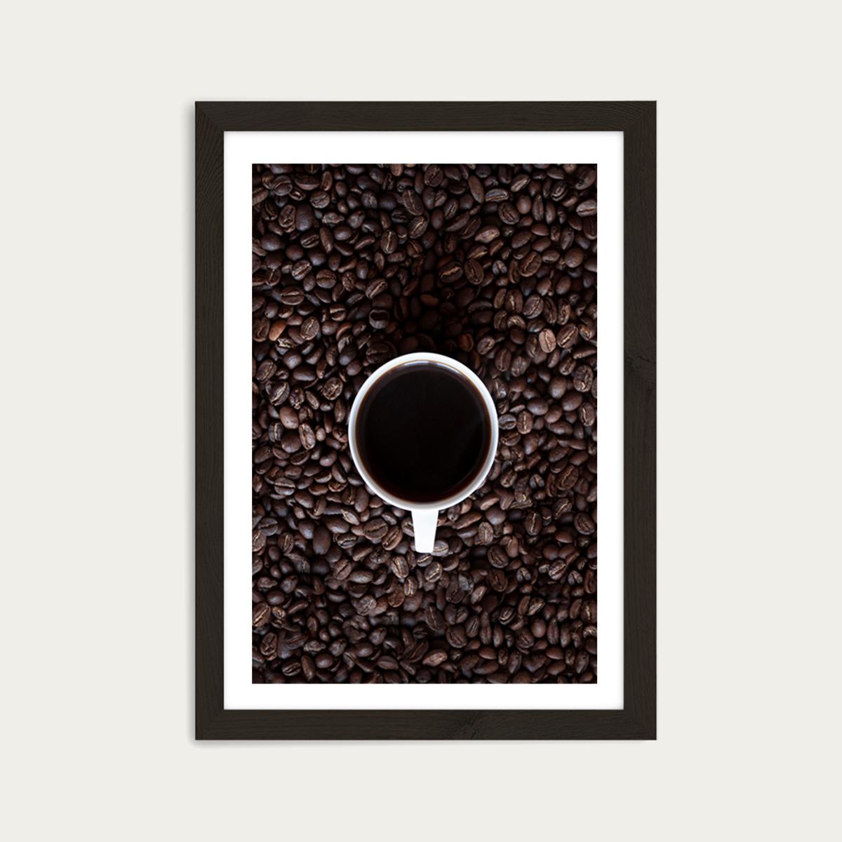 Black Coffee Please Wake Me Up Art Print Black Frame – image 1