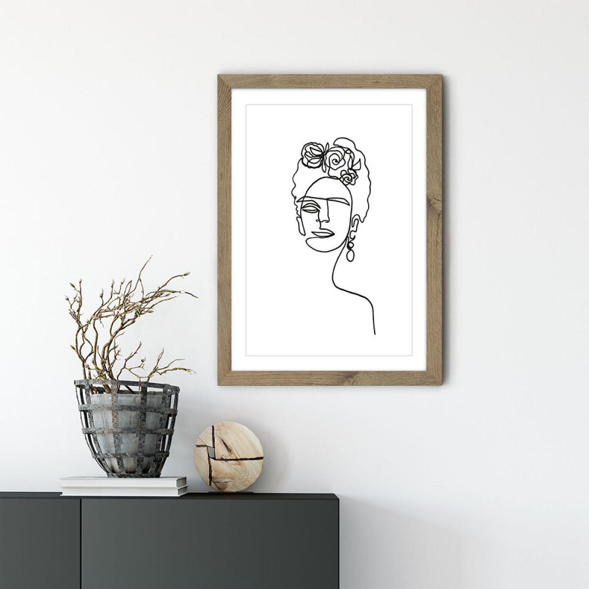 Frida Kahlo Art Print Oak Frame – image 2