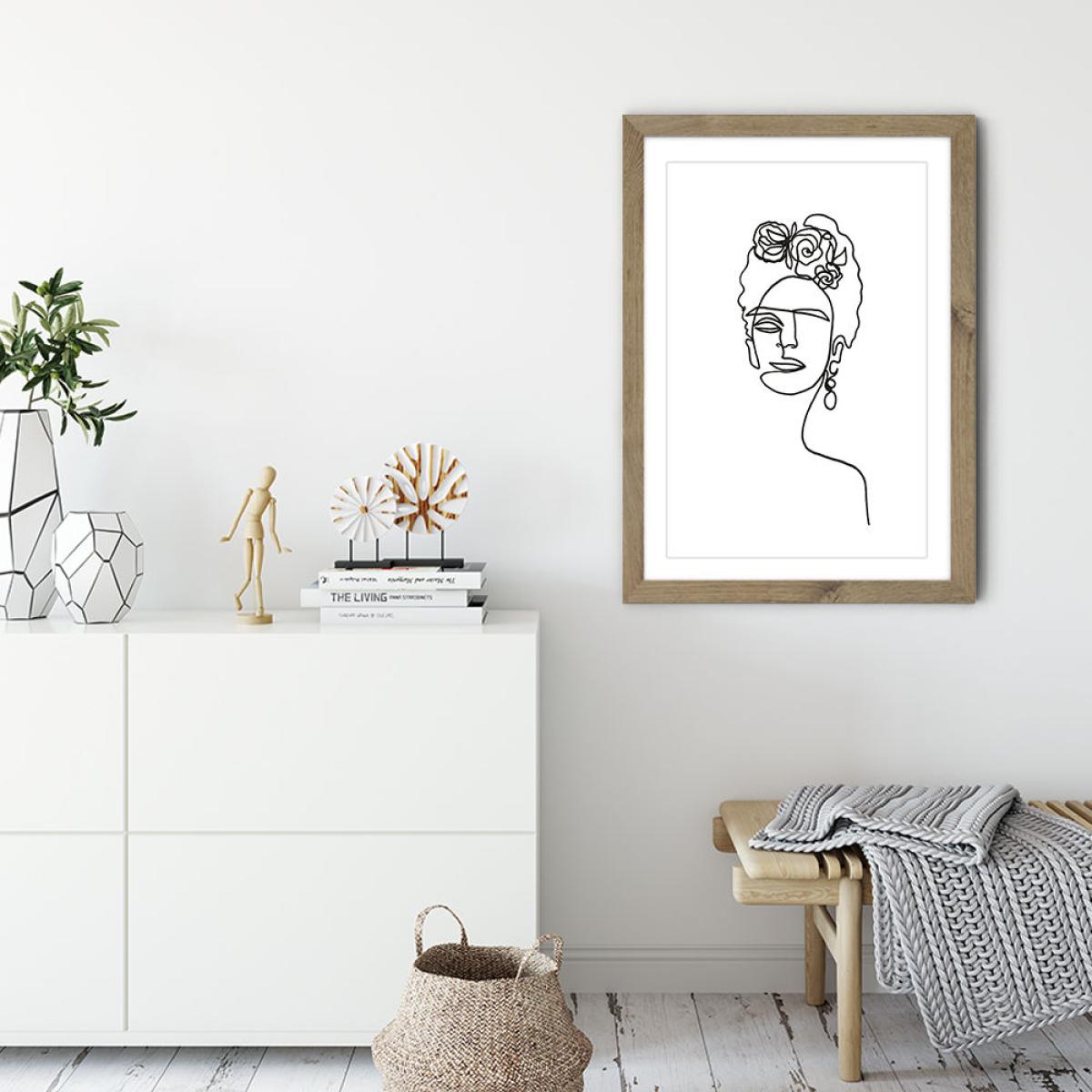 Frida Kahlo Art Print Oak Frame – image 3