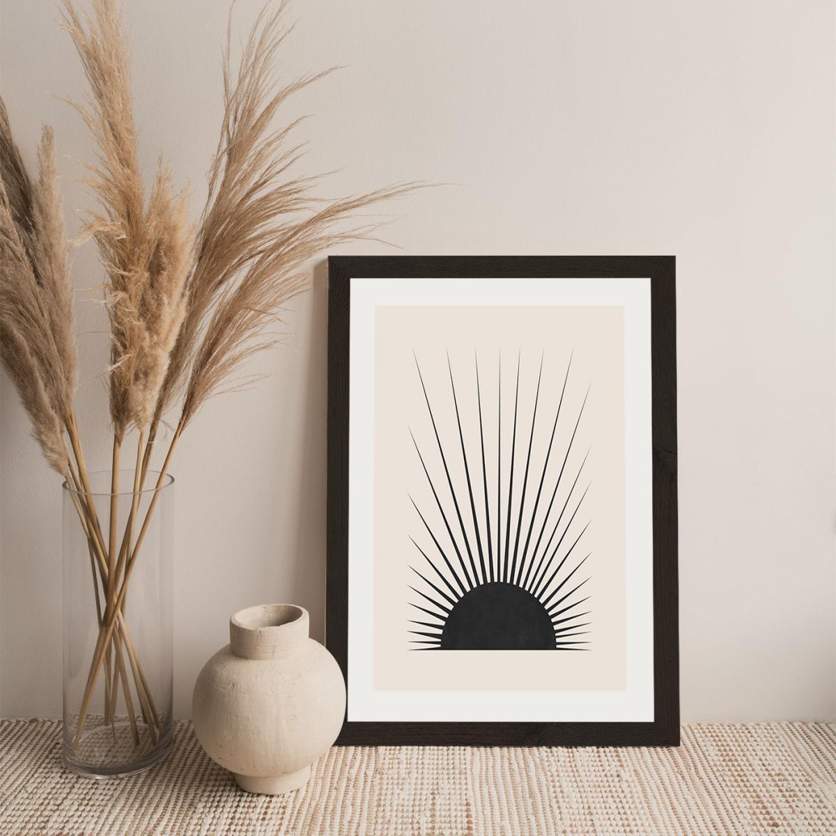 Minimal Sun Art Print Black Frame – image 2