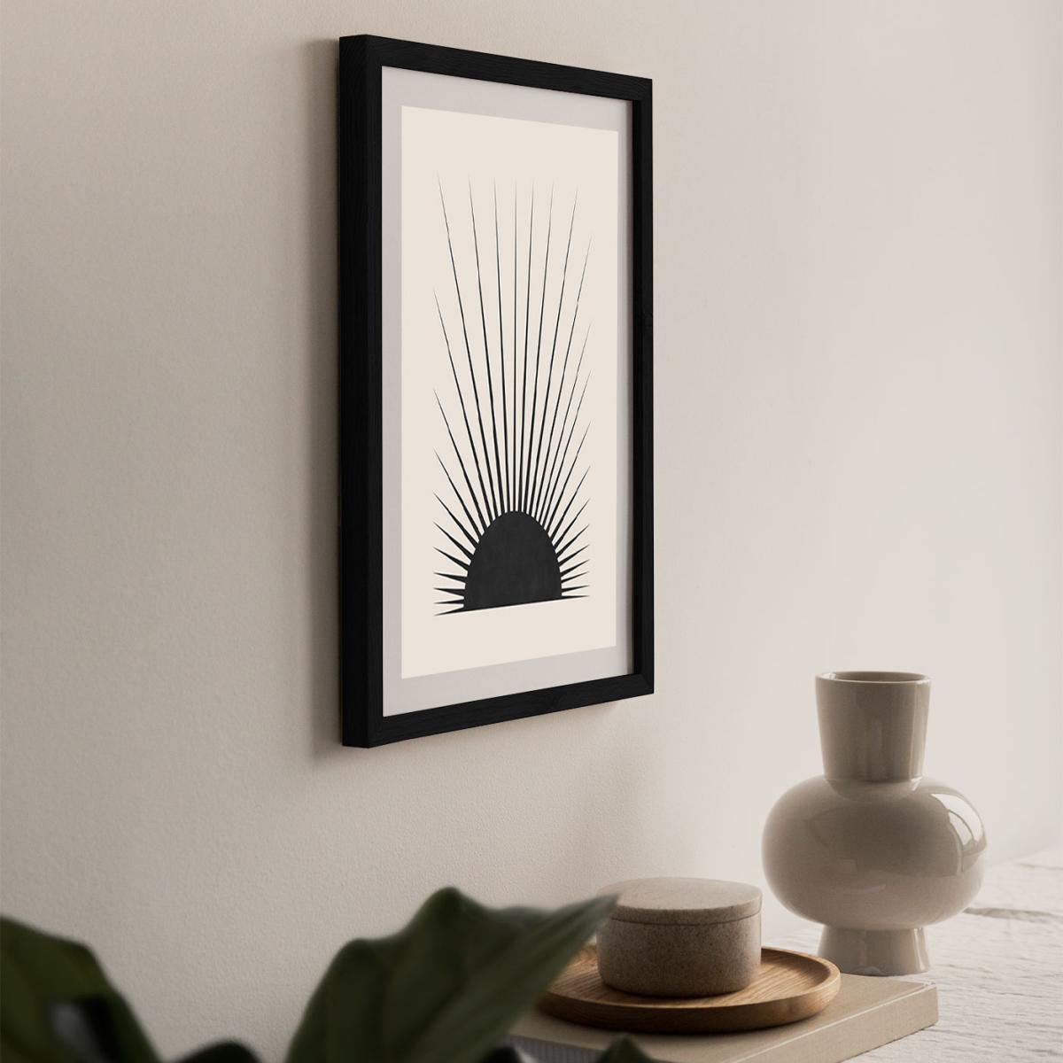 Minimal Sun Art Print Black Frame – image 3