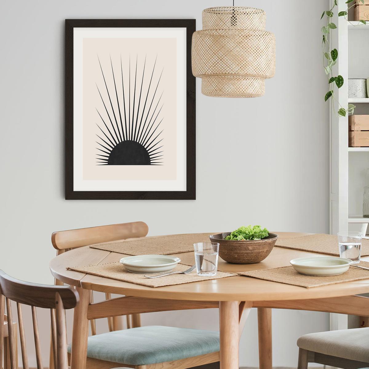 Minimal Sun Art Print Black Frame – image 4