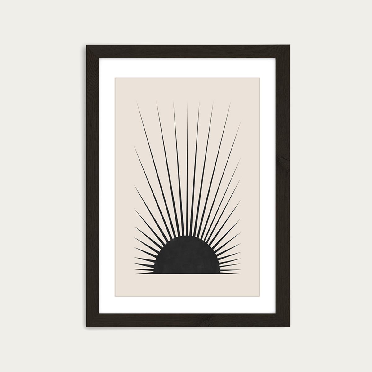 Minimal Sun Art Print Black Frame – image 1