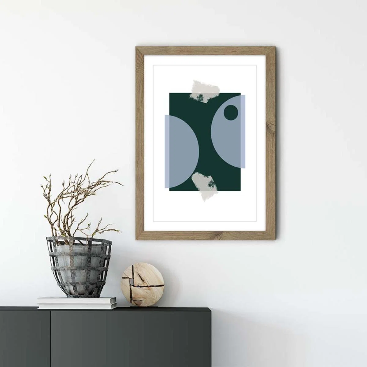 Oak Frame Blue & Green Art Print – image 2