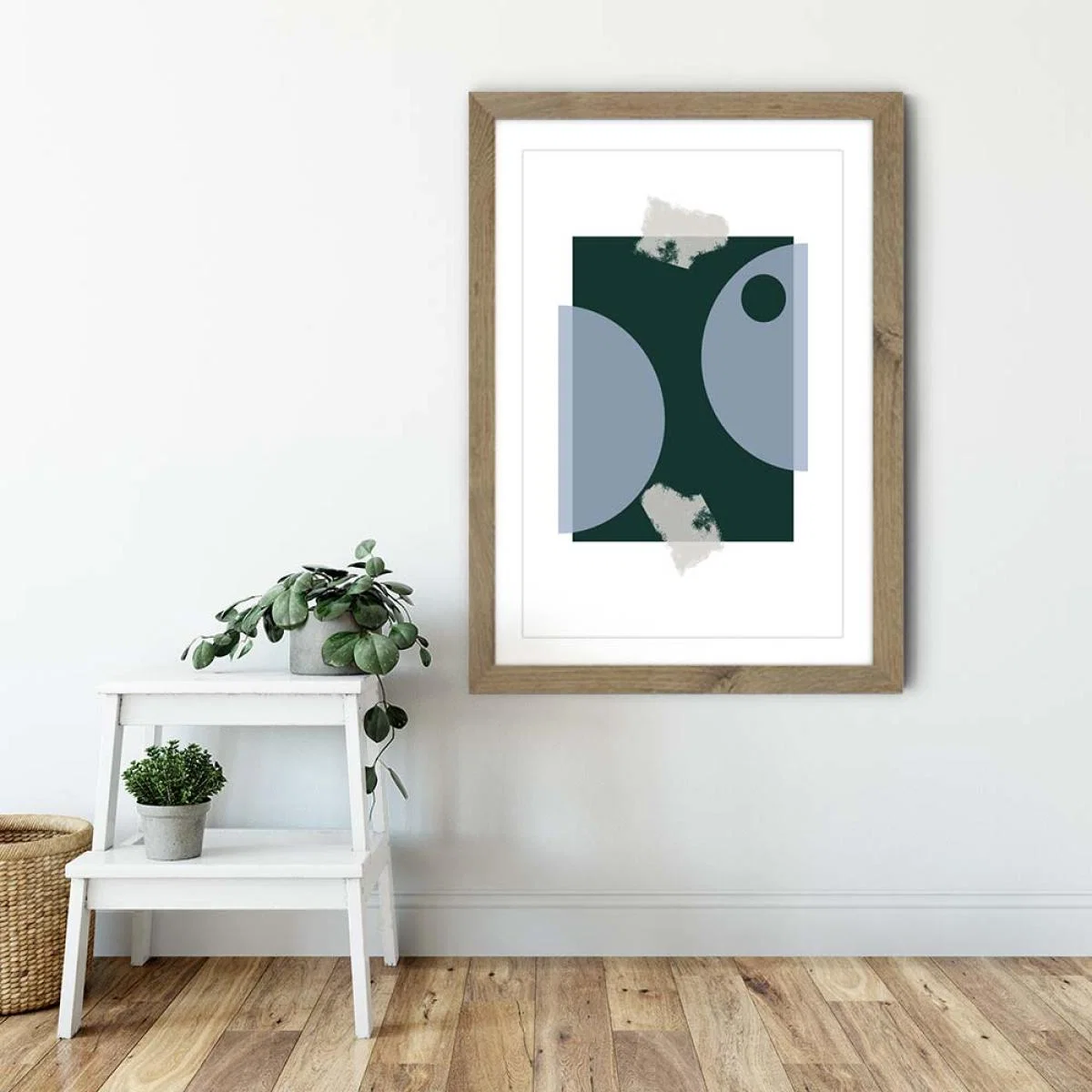 Oak Frame Blue & Green Art Print – image 3