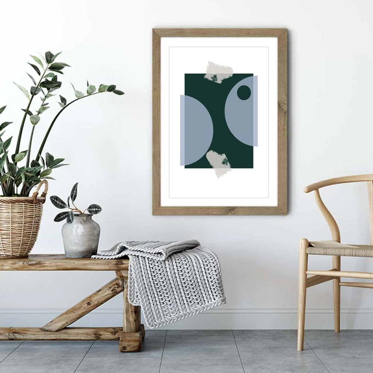 Oak Frame Blue & Green Art Print – image 5
