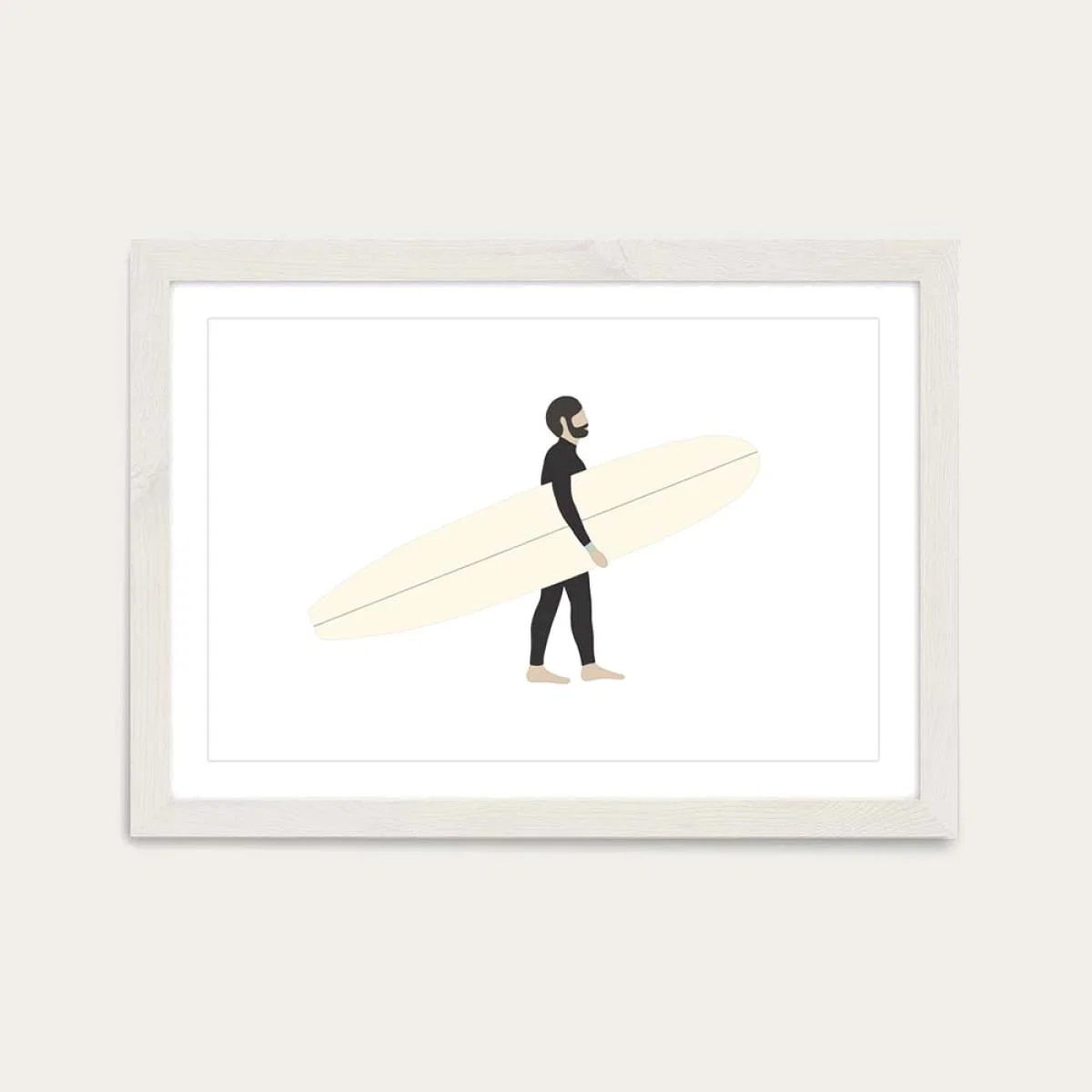 The Surfer Art Print White Frame – image 1