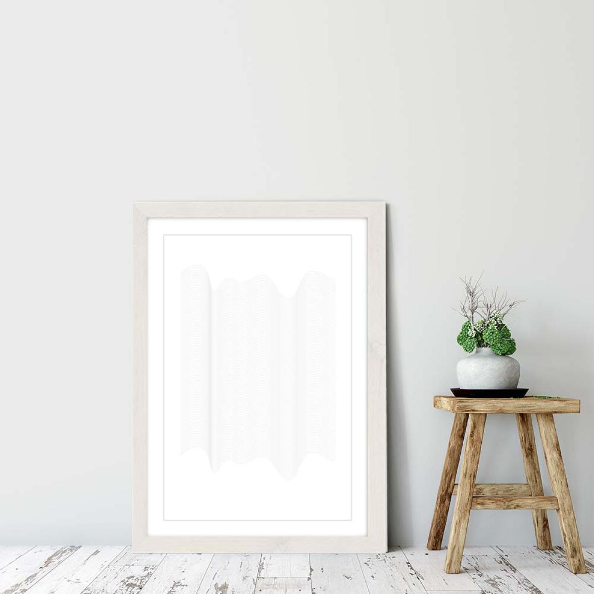 White Frame Waves Art Print – image 6