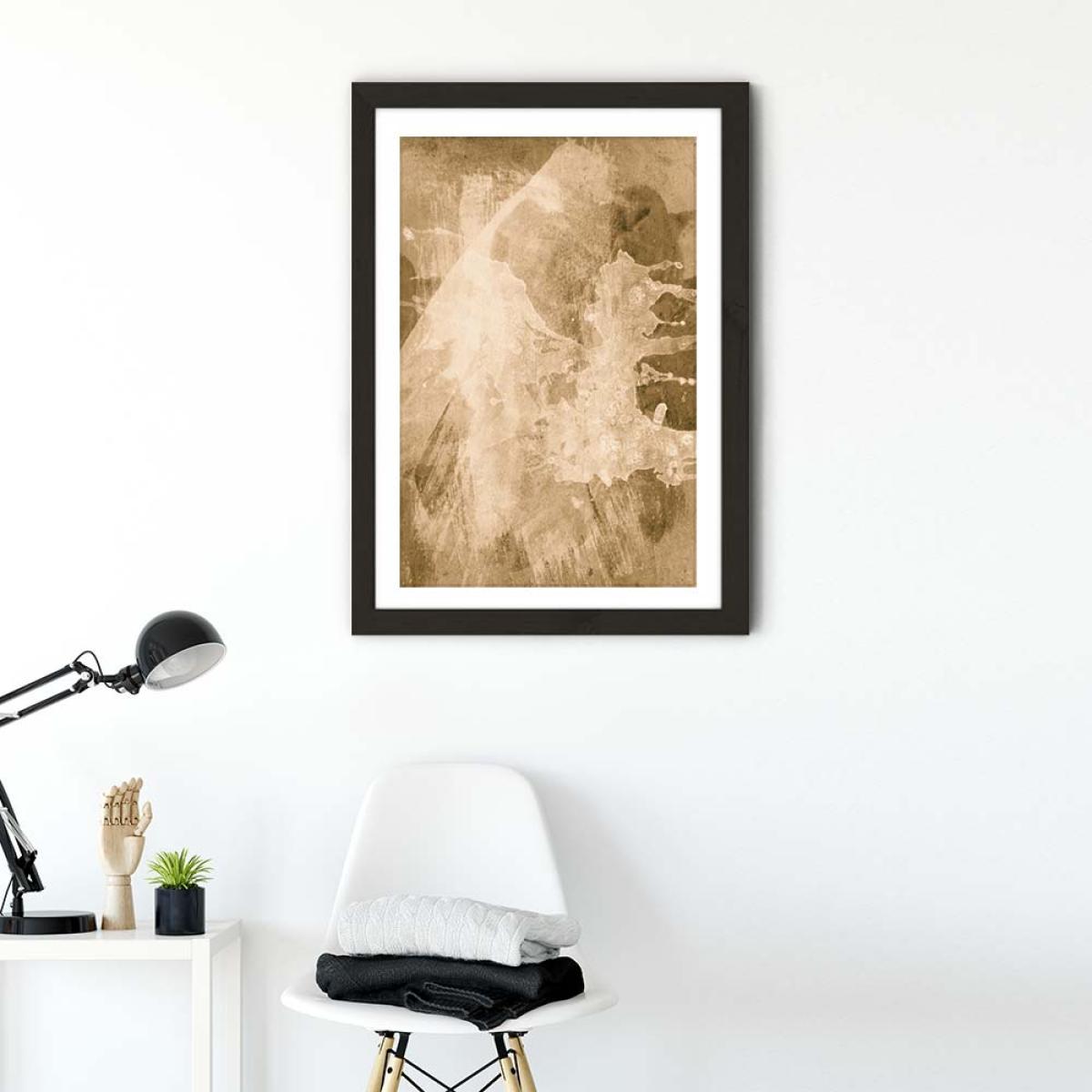 Flint Abstract Gold Art Print Black Frame – image 2