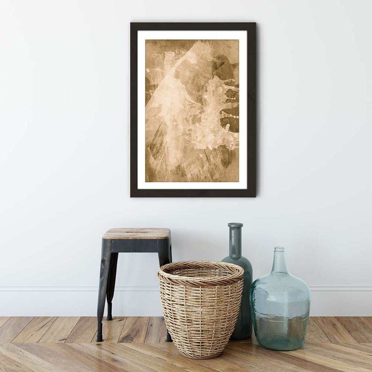 Flint Abstract Gold Art Print Black Frame – image 3