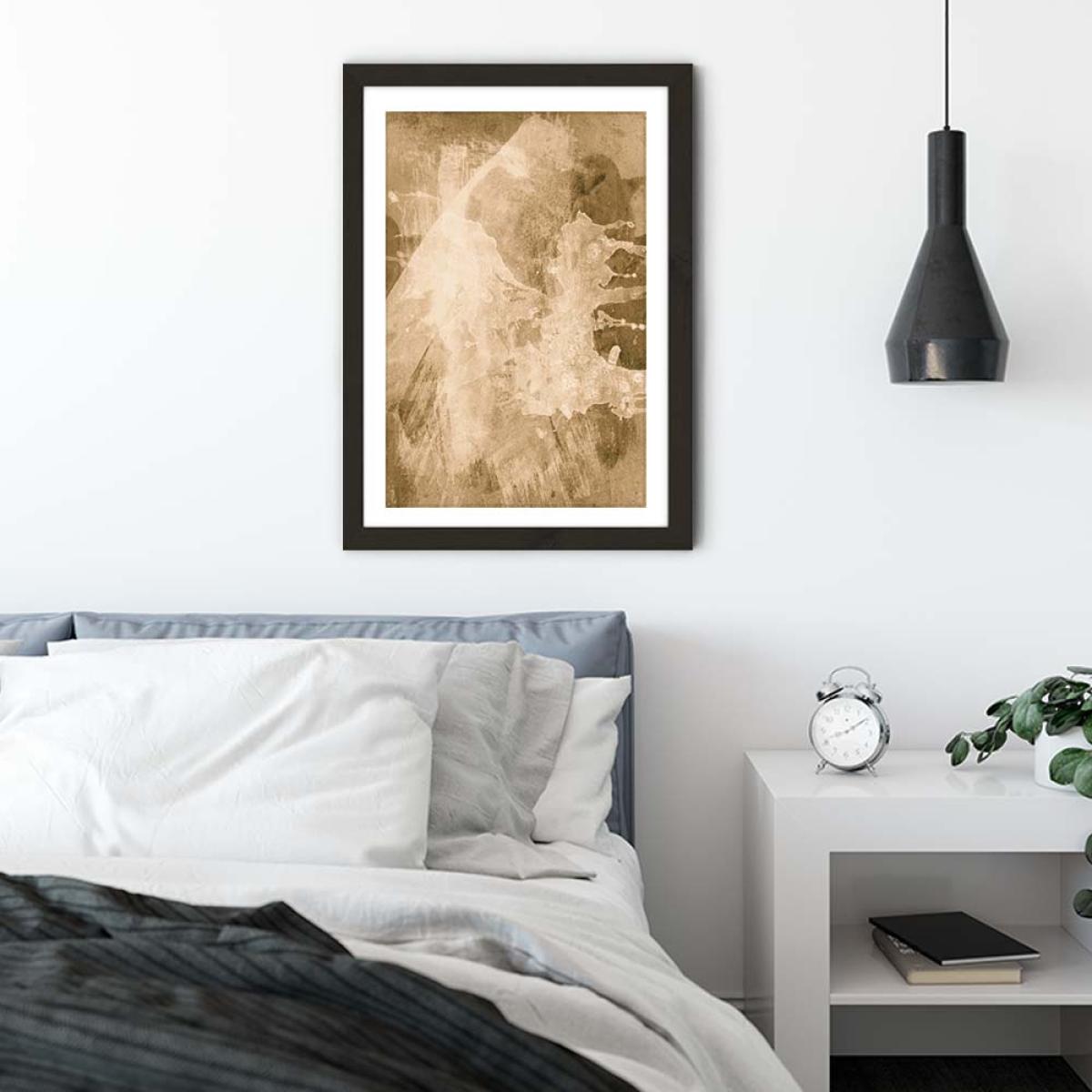 Flint Abstract Gold Art Print Black Frame – image 4