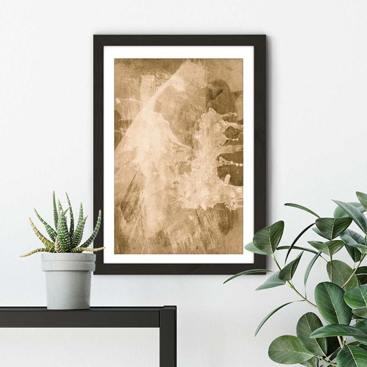 Flint Abstract Gold Art Print Black Frame – image 5