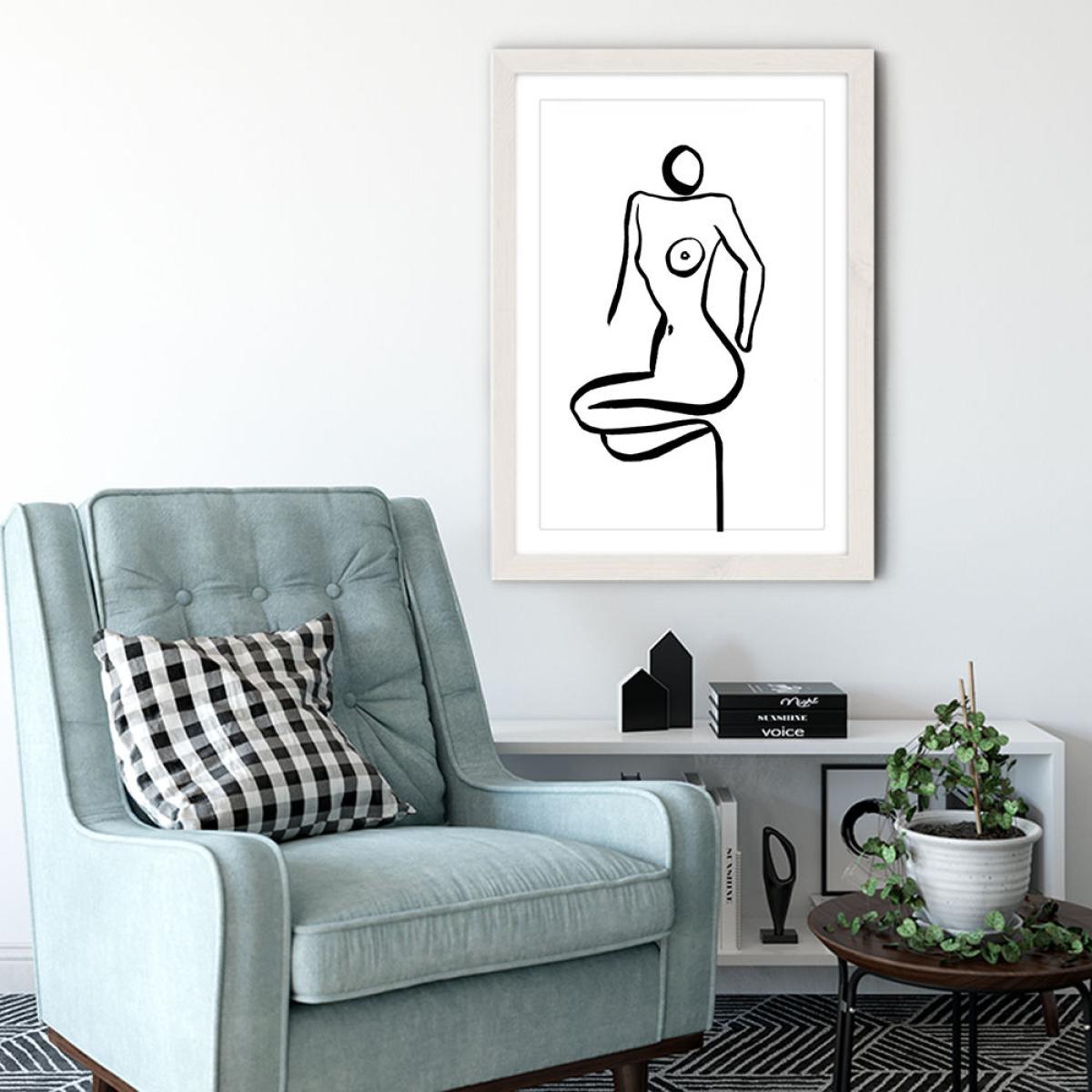 Nude II Art Print White Frame – image 4