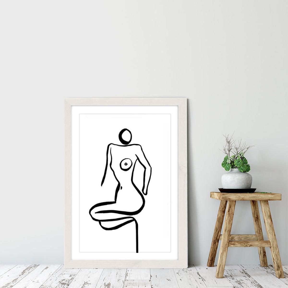 Nude II Art Print White Frame – image 6