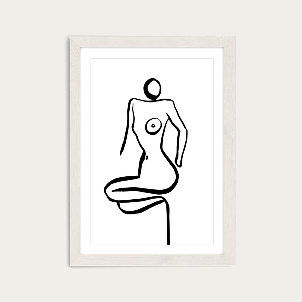 Nude II Art Print White Frame – image 1