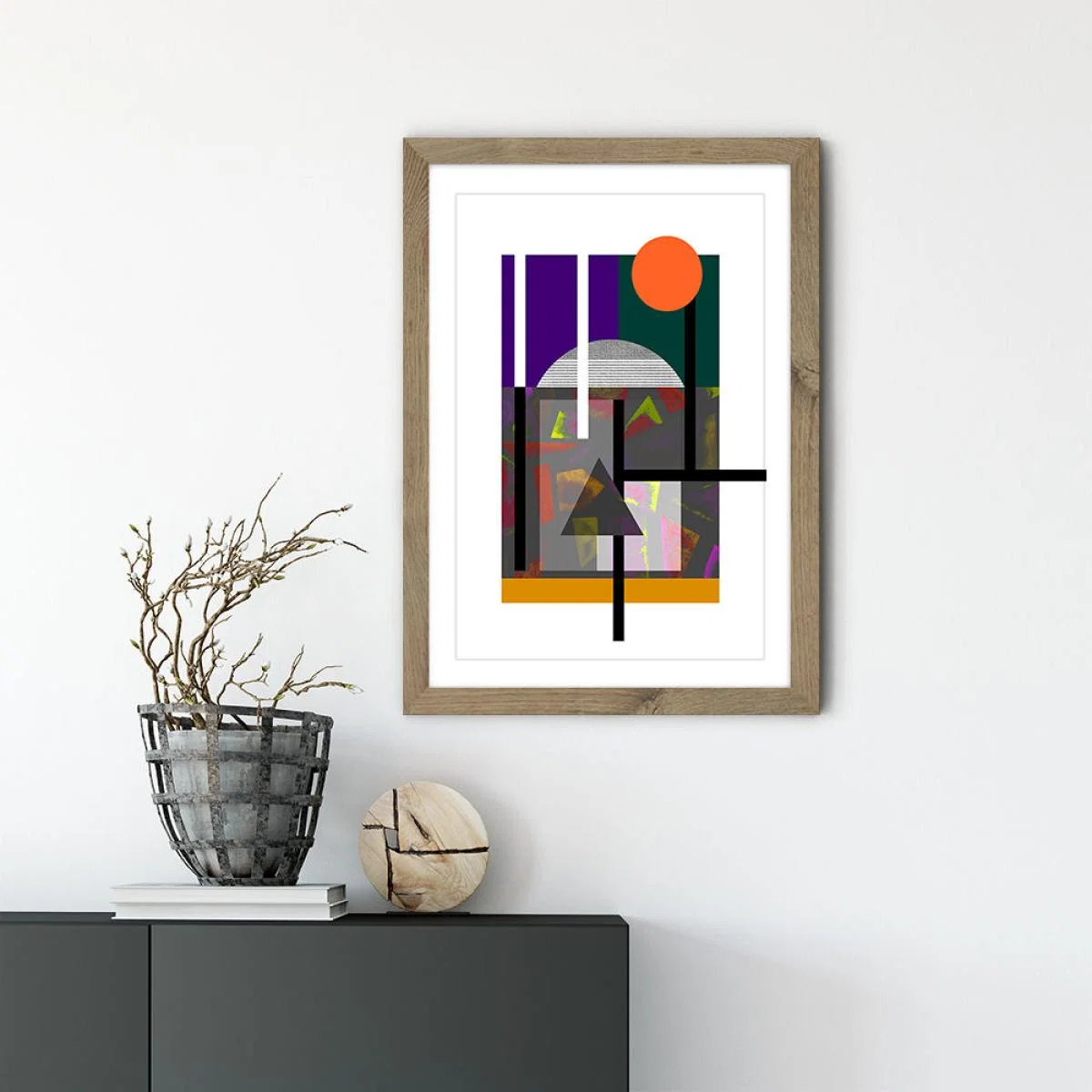 Retro Retro Art Print Oak Frame – image 2