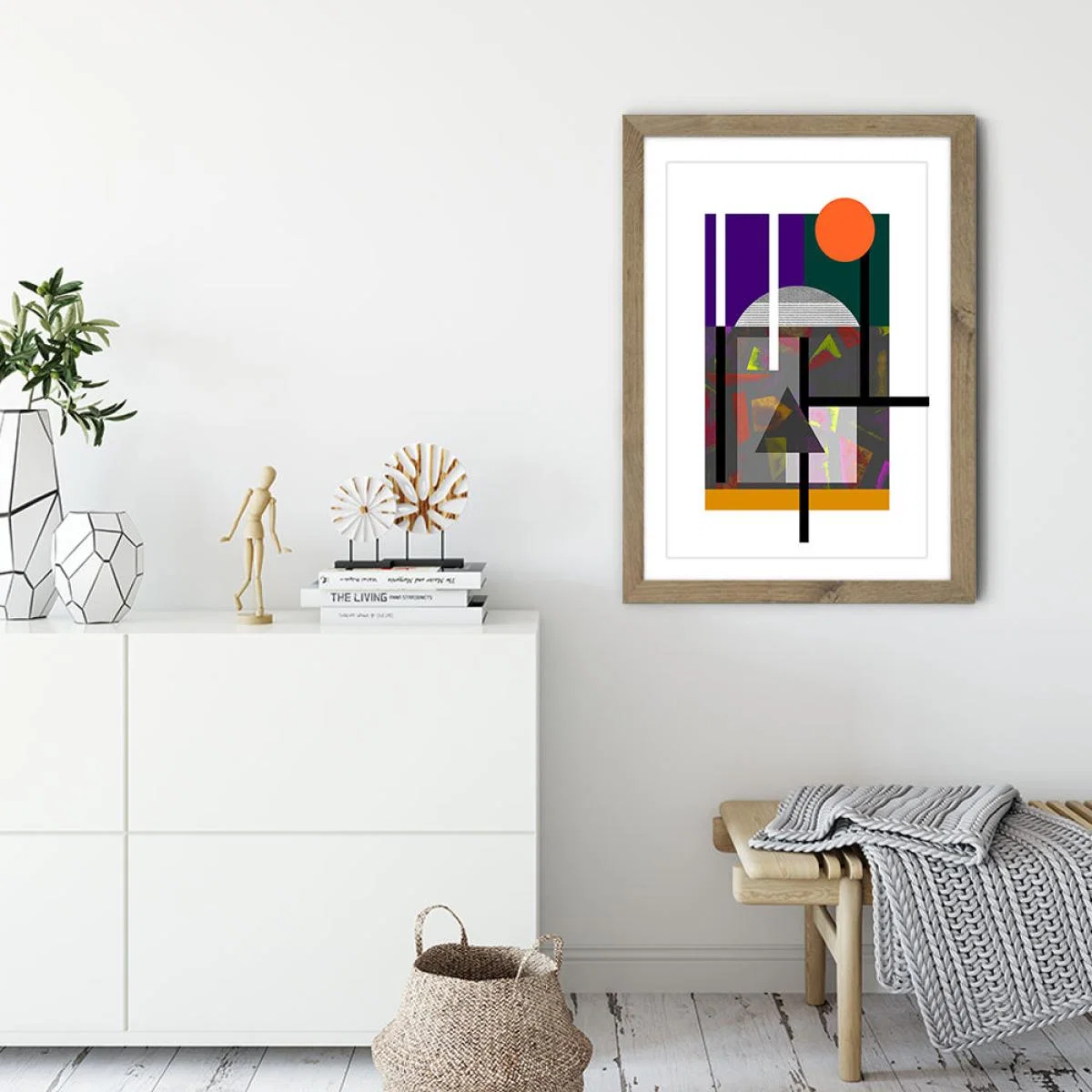 Retro Retro Art Print Oak Frame – image 3