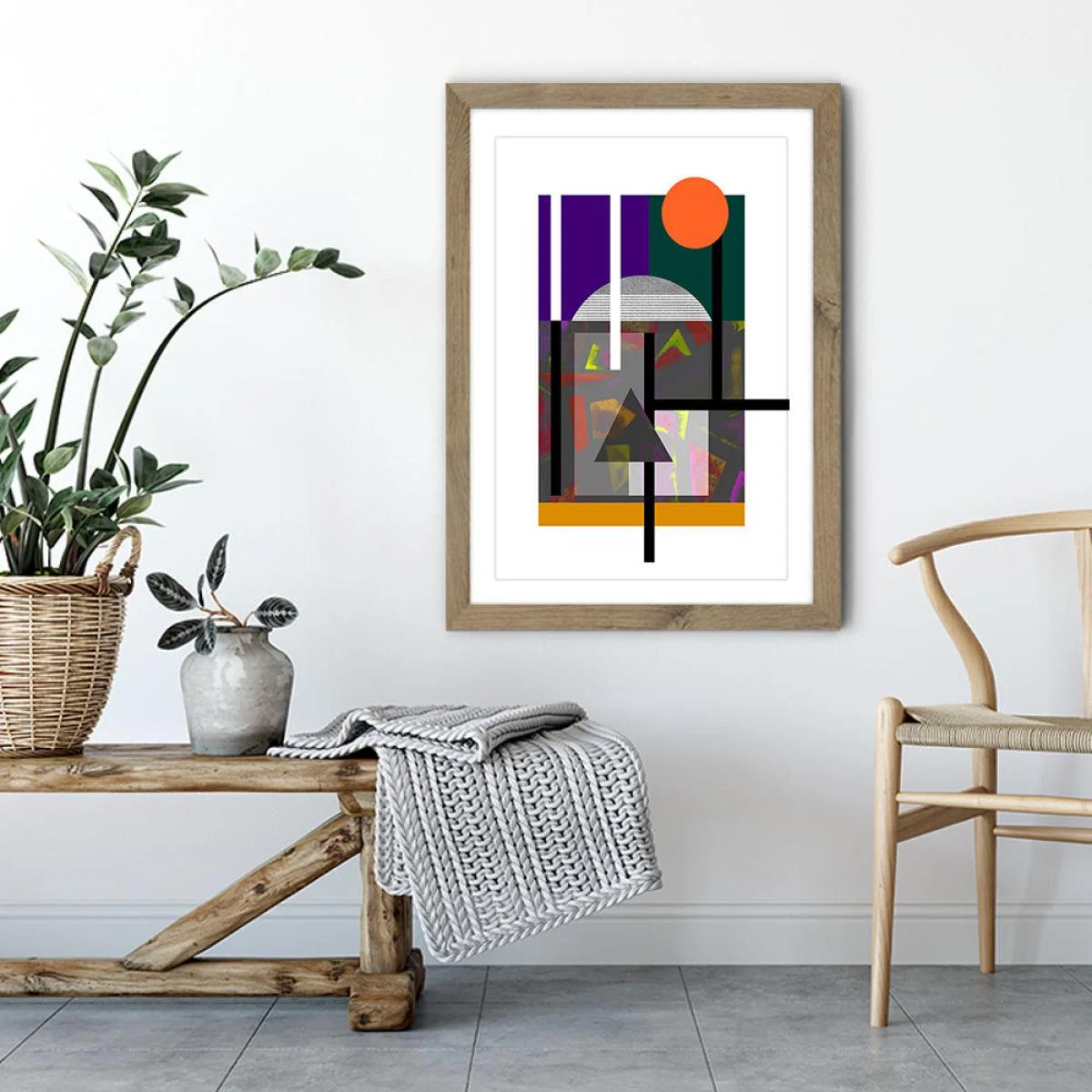 Retro Retro Art Print Oak Frame – image 4