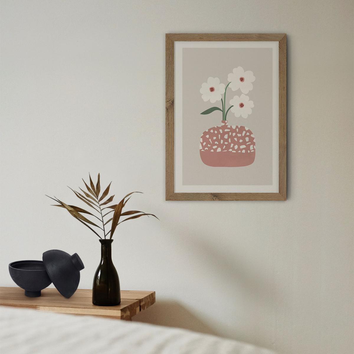 Terrazzo & Flowers Art Print Oak Frame – image 11