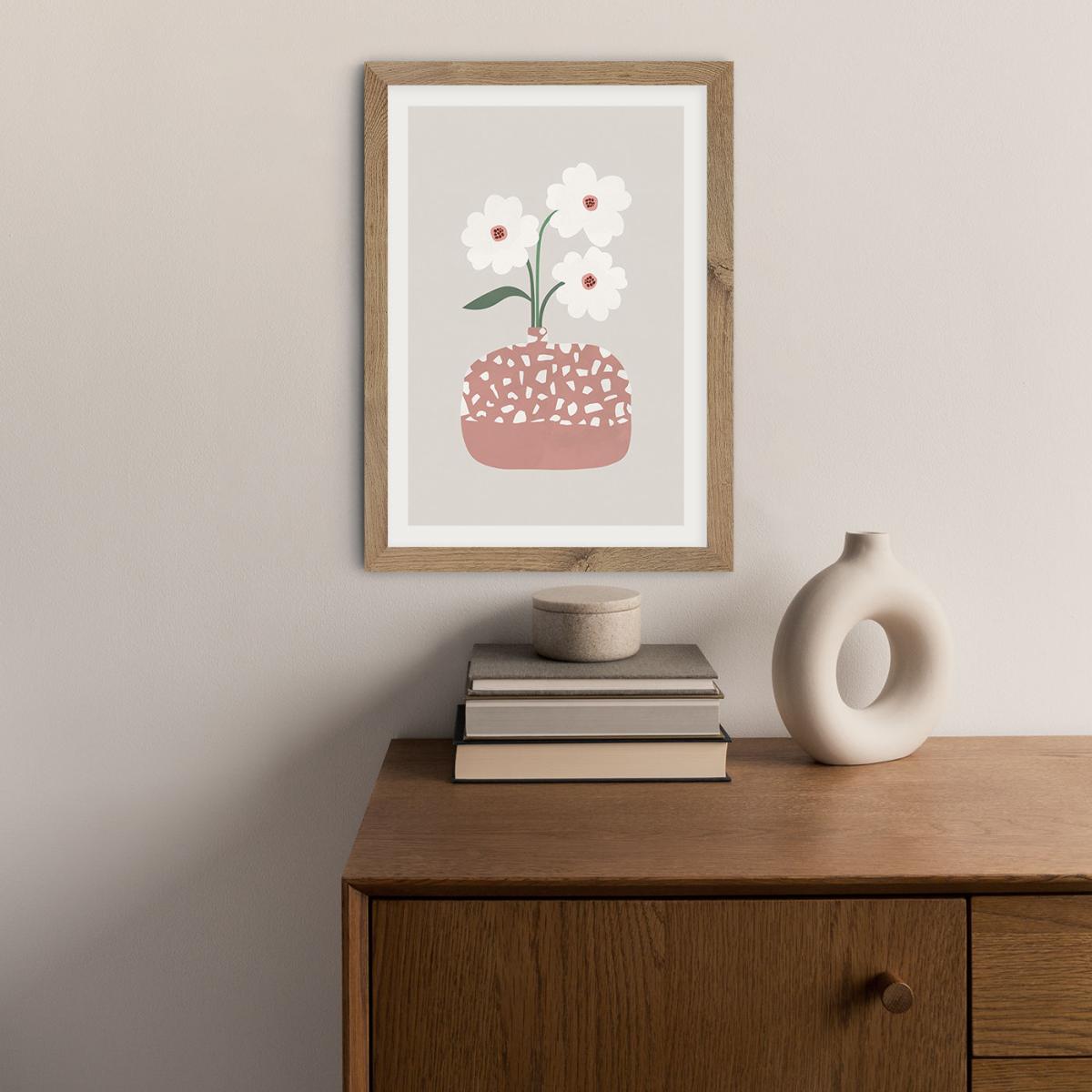 Terrazzo & Flowers Art Print Oak Frame – image 5